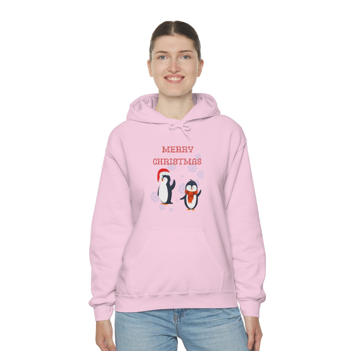 Penguins Merry Christmas Unisex Heavy Blend™ Hooded Sweatshirt