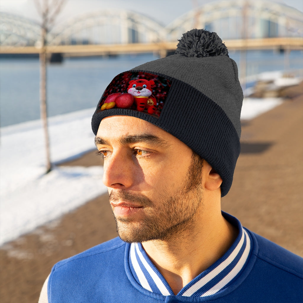 Tiger Pom Pom Beanie