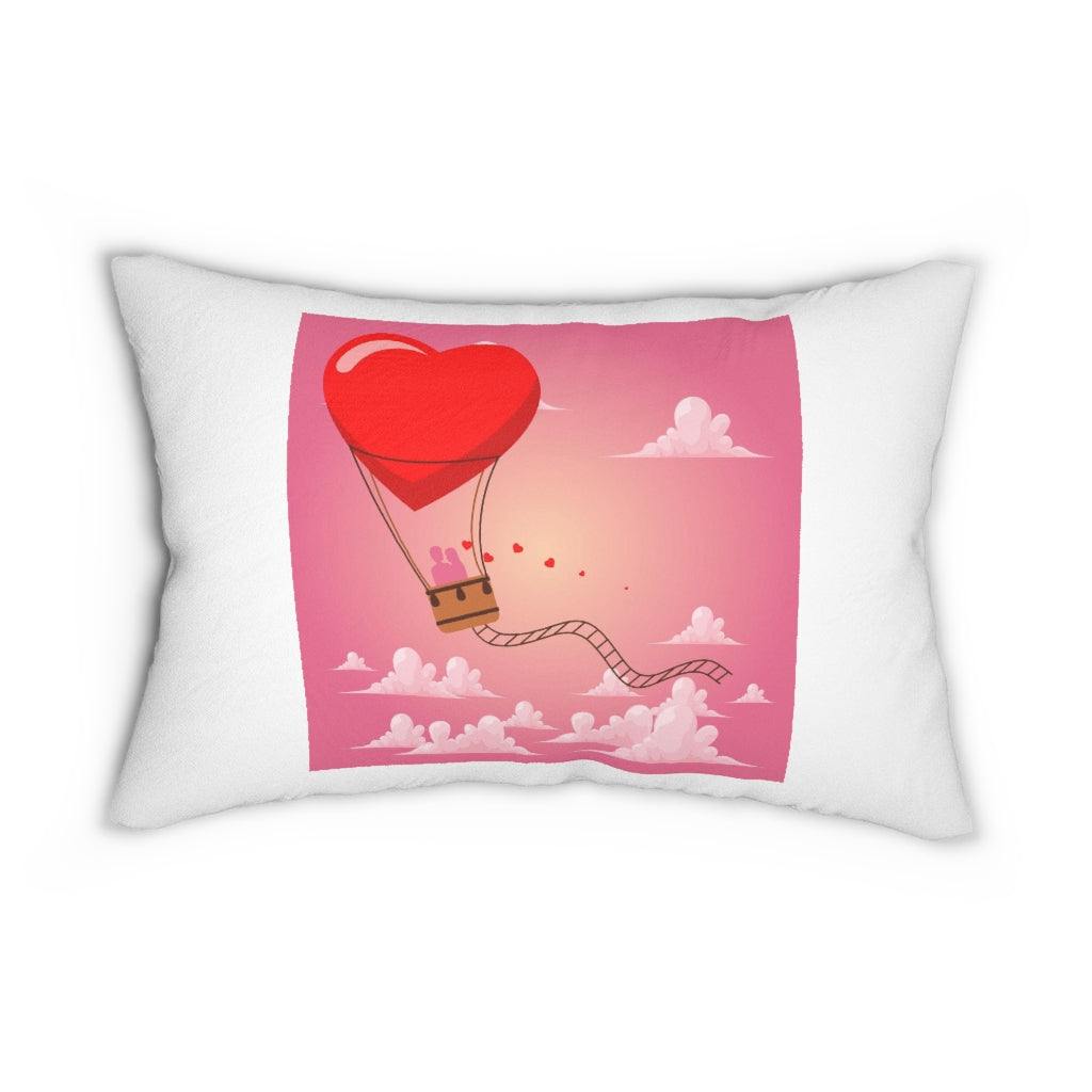 Happy Valentine's Day Spun Polyester Lumbar Pillow