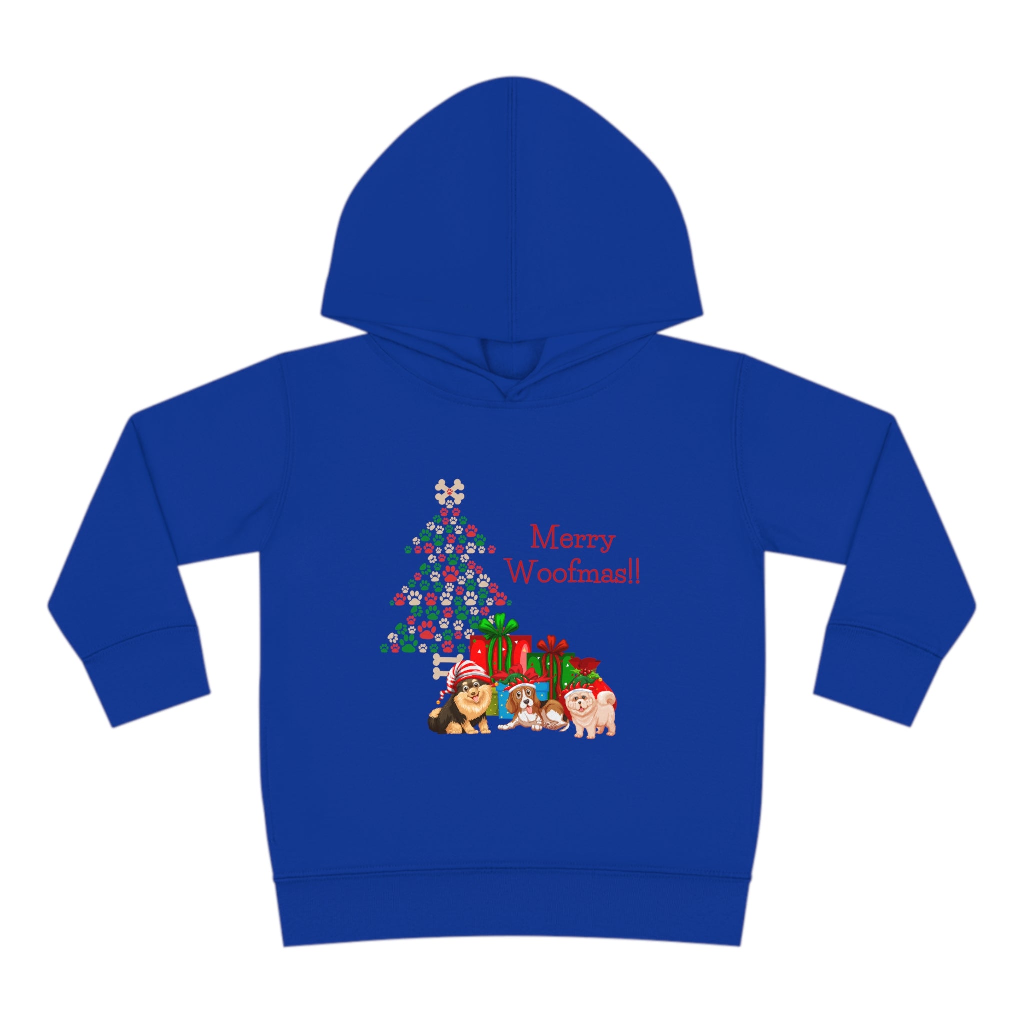 Merry Woolfmas Toddler Pullover Fleece Hoodie