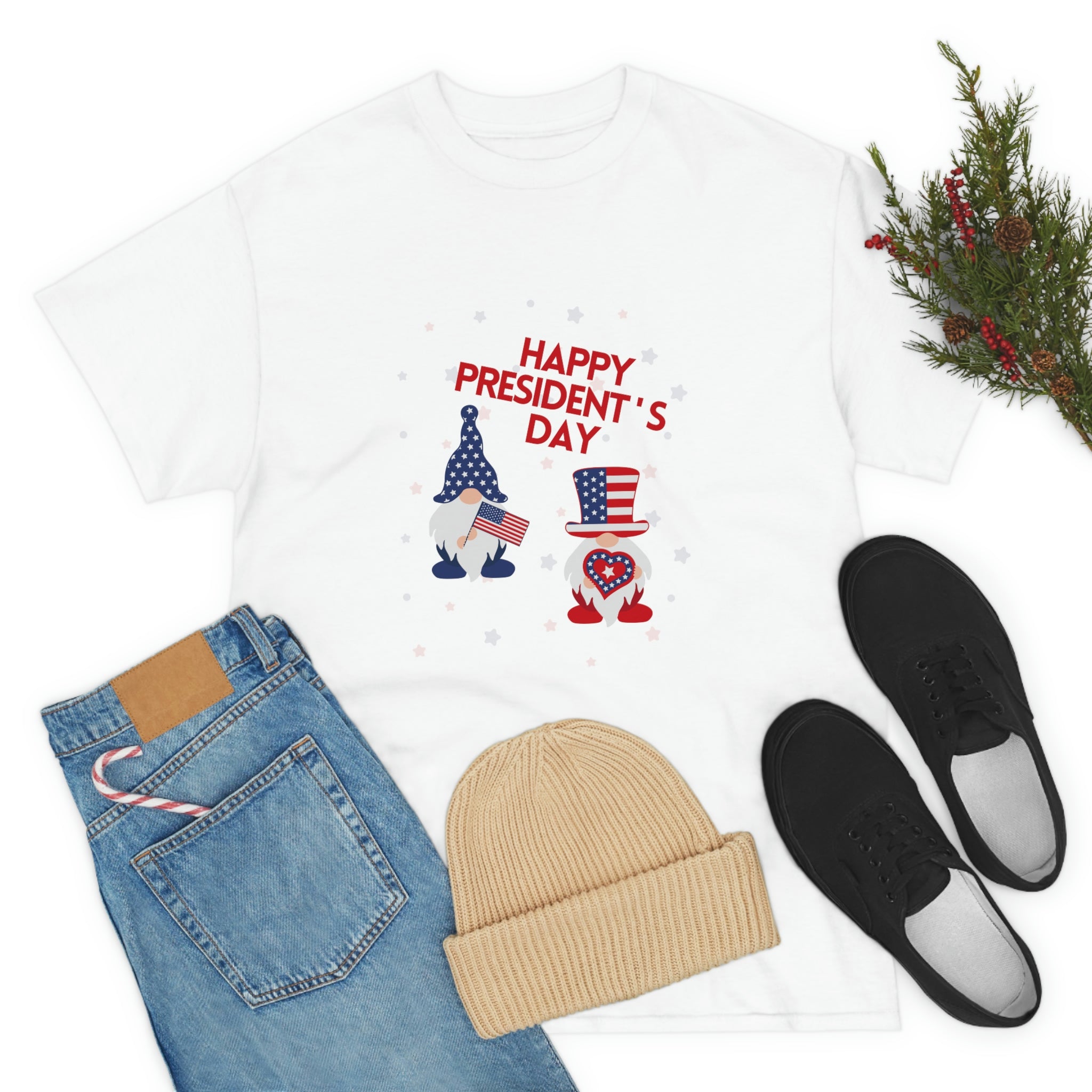 Happy President's Day Gnome Unisex Heavy Cotton Tee