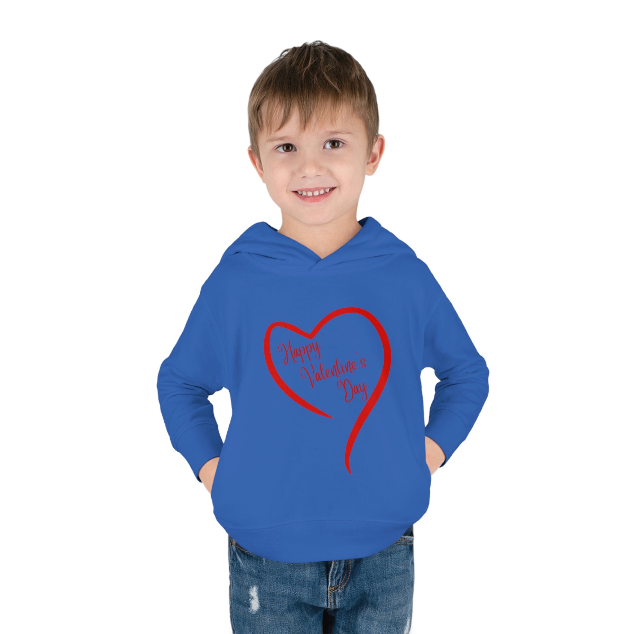 Happy Valentine's Day Toddler Pullover Fleece Hoodie