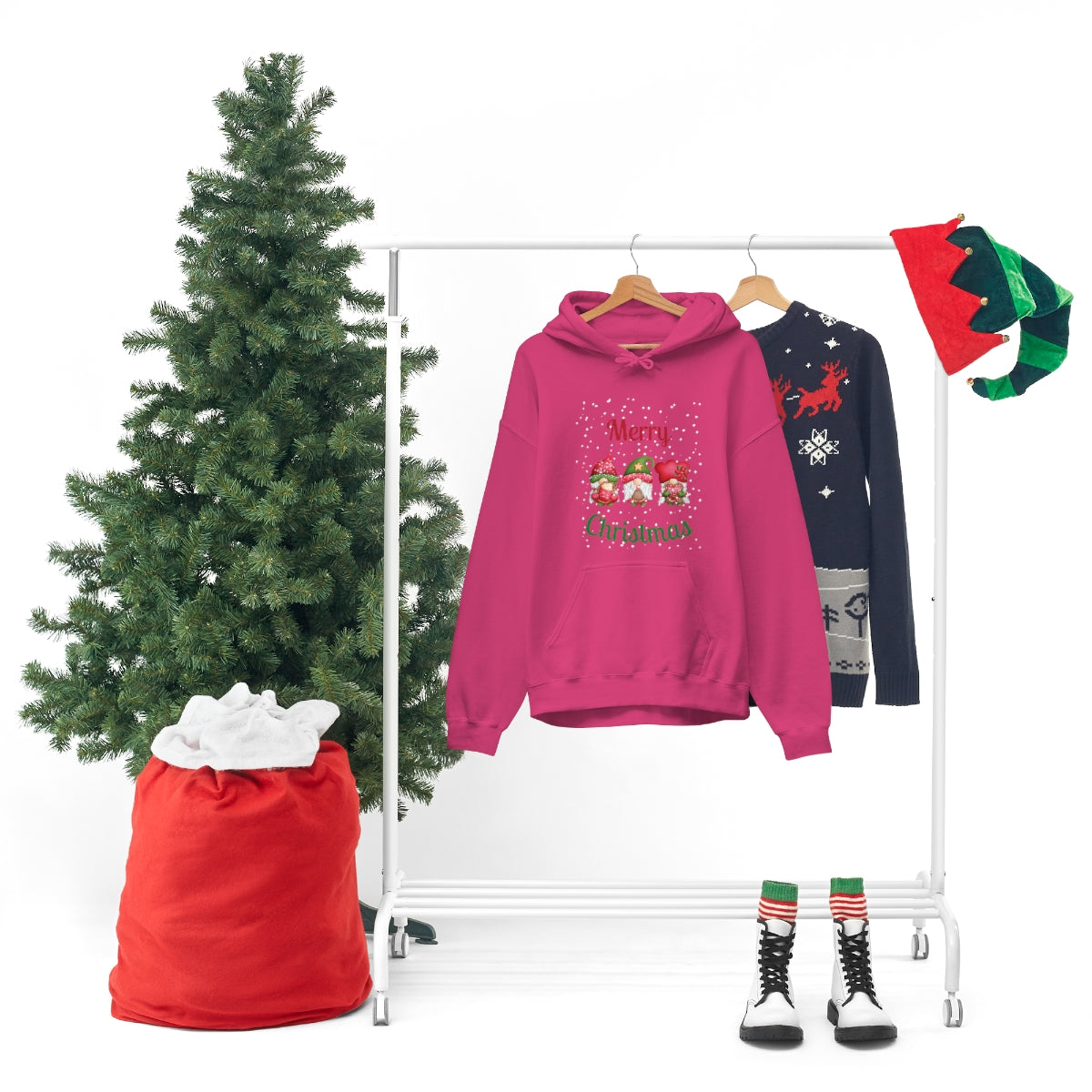 Three Gnomes Merry Christmas Unisex Heavy Blend™ Hooded Sweatshirt