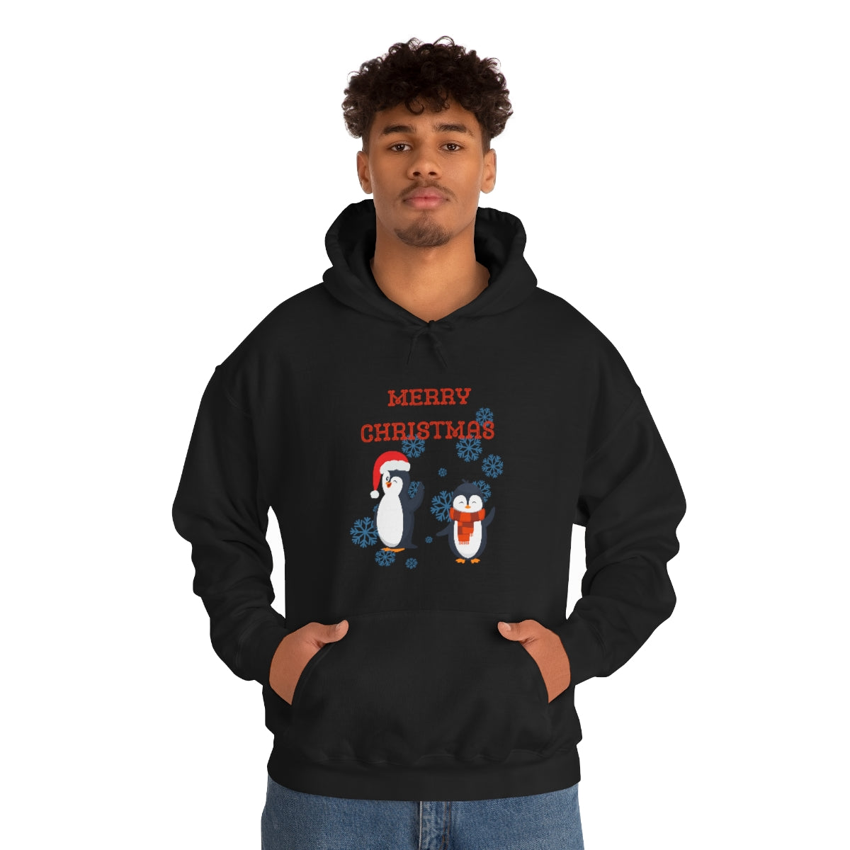 Penguins Merry Christmas Unisex Heavy Blend™ Hooded Sweatshirt