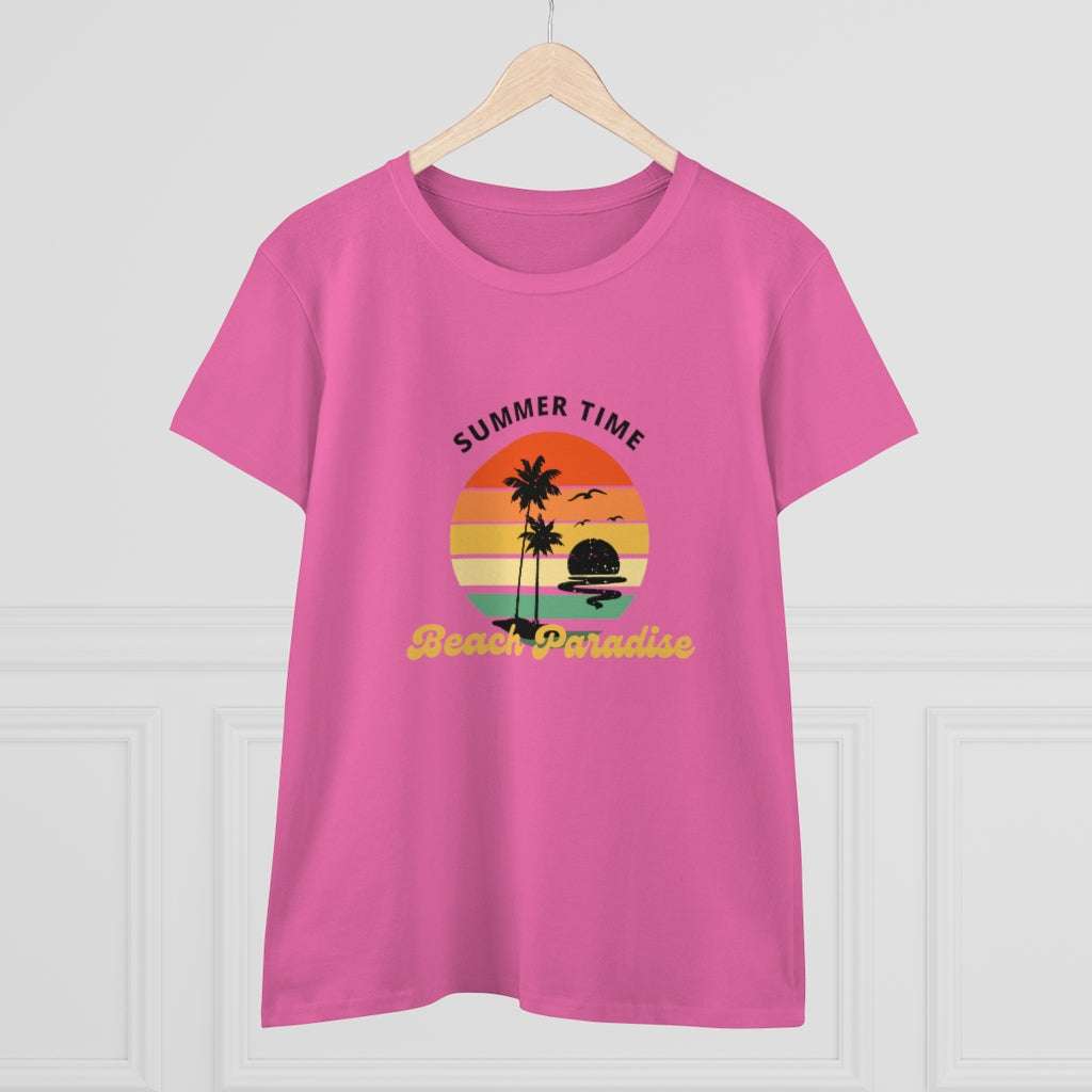 Beach Paradise Women's Midweight Cotton Tee