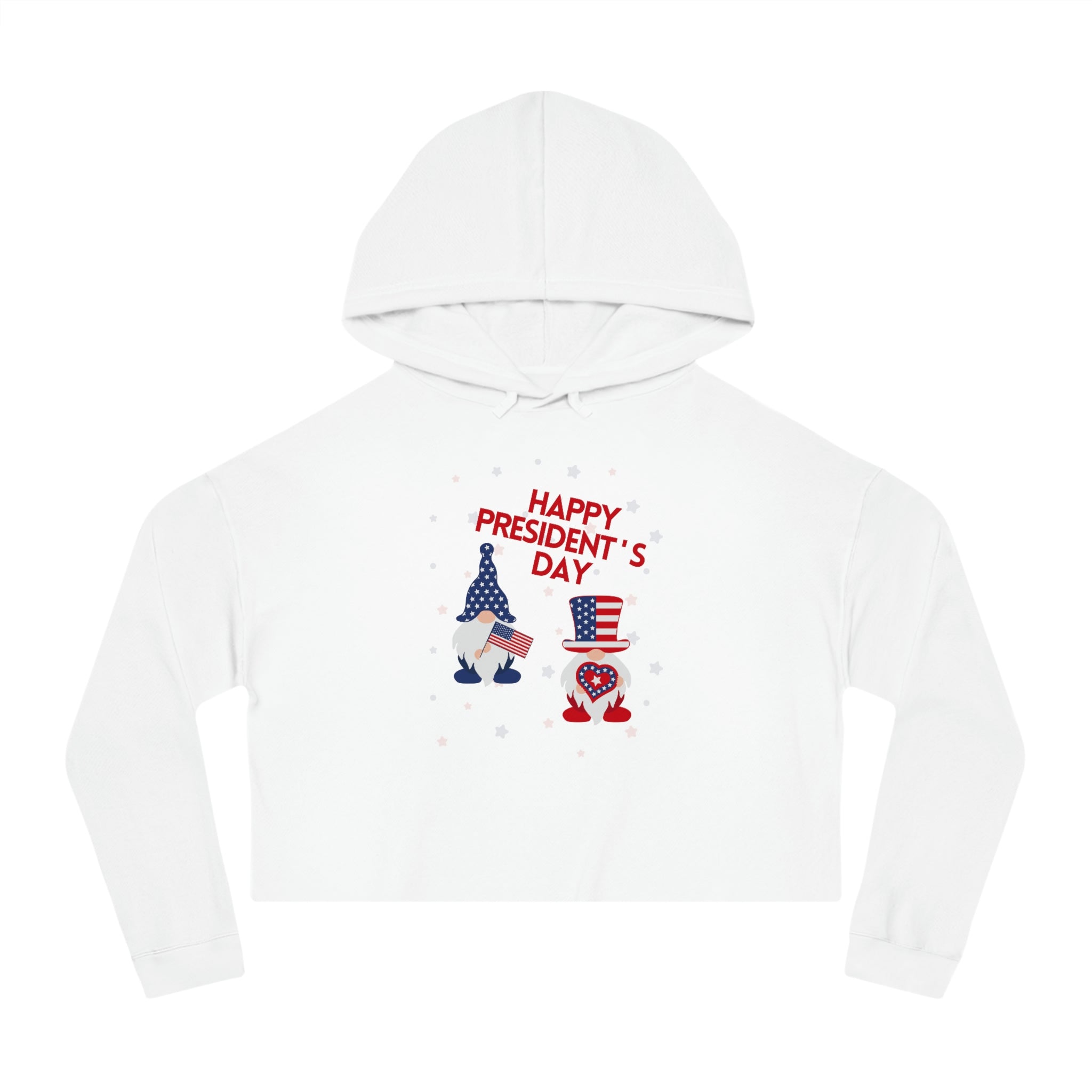 Happy President's Day Gnome Women’s Cropped Hooded Sweatshirt