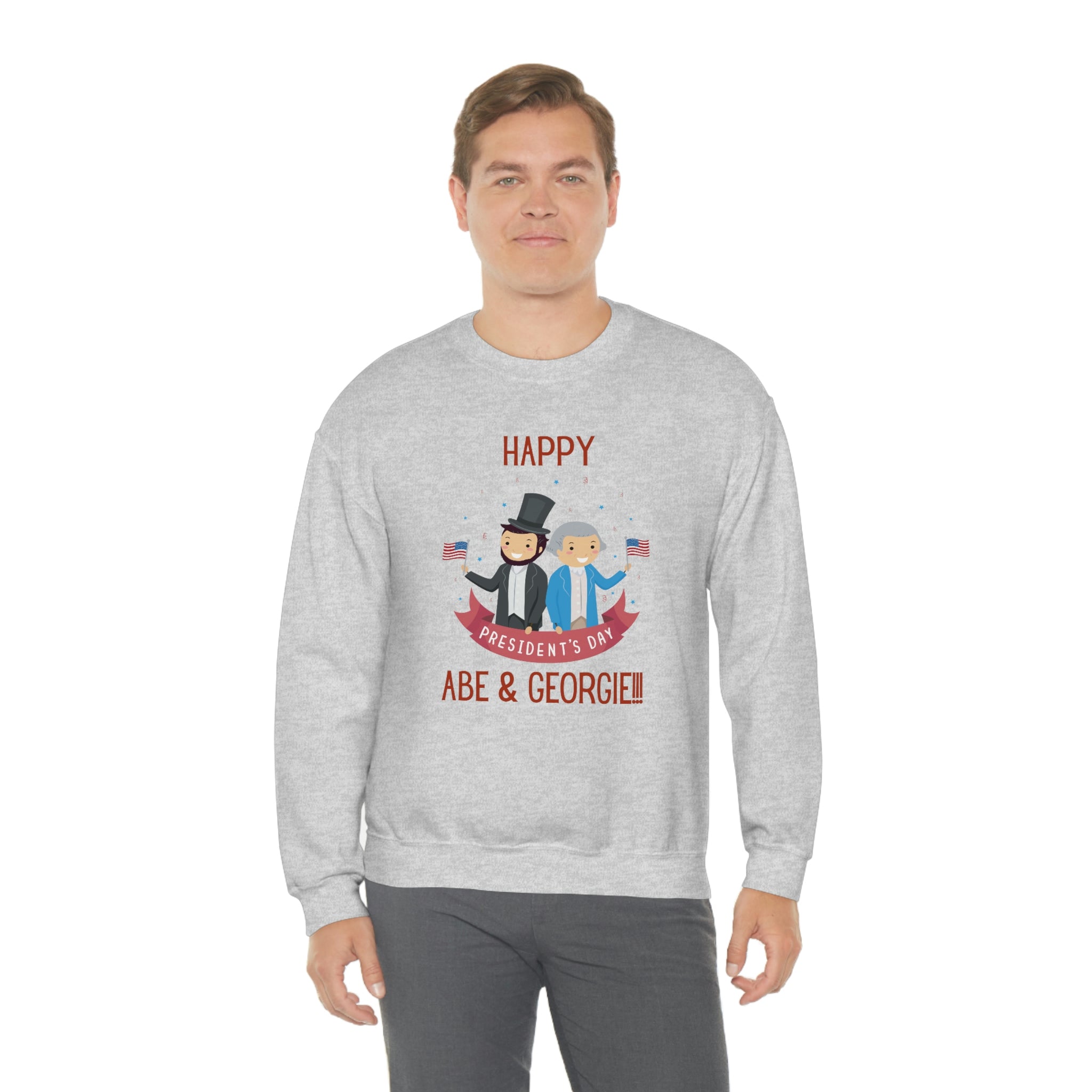 Happy President's Day Abe & Georgie!!! Unisex Heavy Blend™ Crewneck Sweatshirt