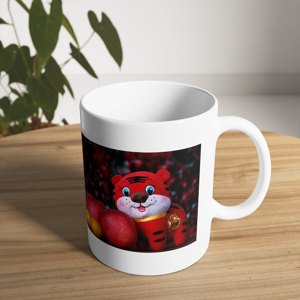 Tiger White Ceramic Mug, 11oz and 15oz