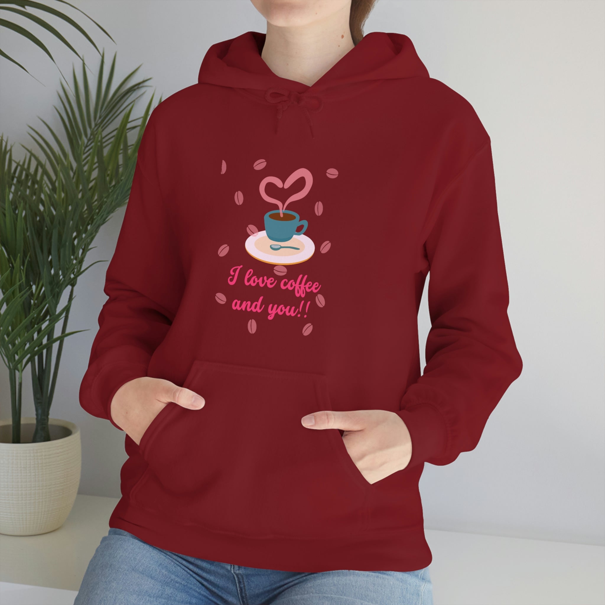 I Love Coffee & You!! Unisex Heavy Blend™ Hooded Sweatshirt