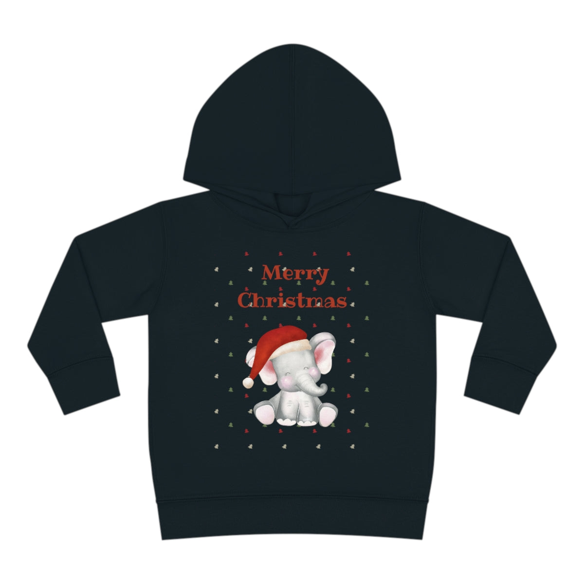 Cute Christmas Elephant Toddler Pullover Fleece Hoodie