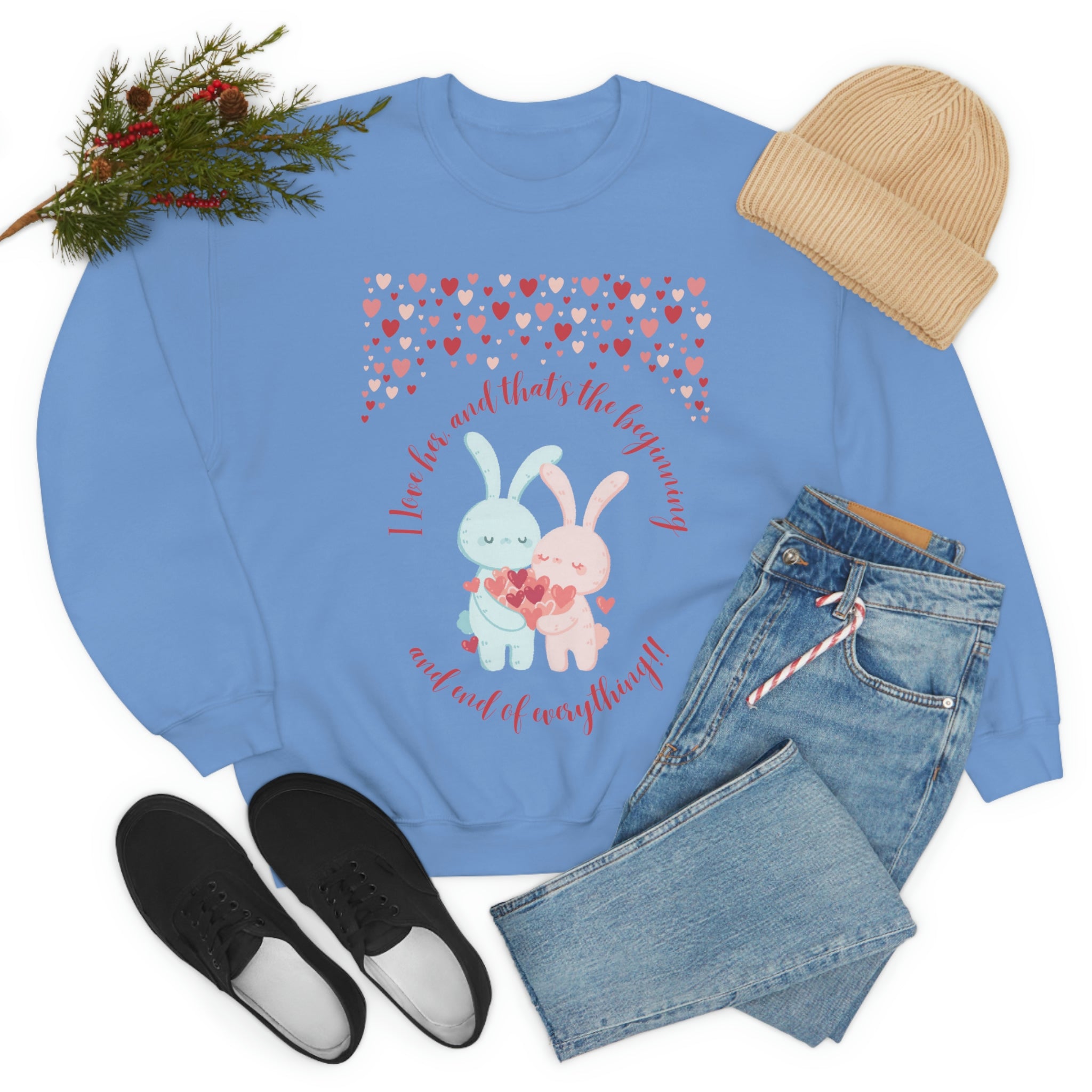 The I Love Her U & Me Unisex Heavy Blend™ Crewneck Sweatshirt