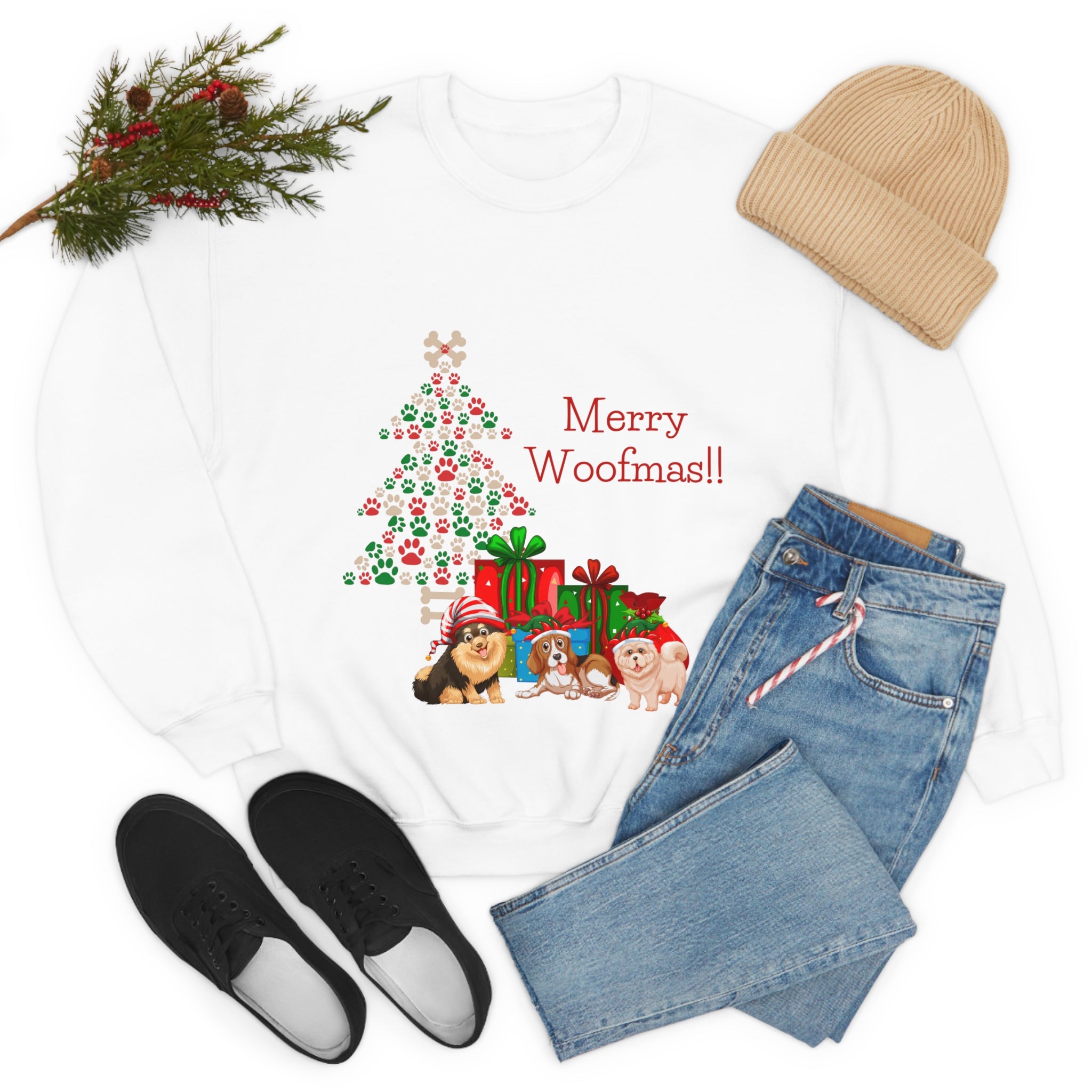 Merry Woolfmas Unisex Heavy Blend™ Crewneck Sweatshirt