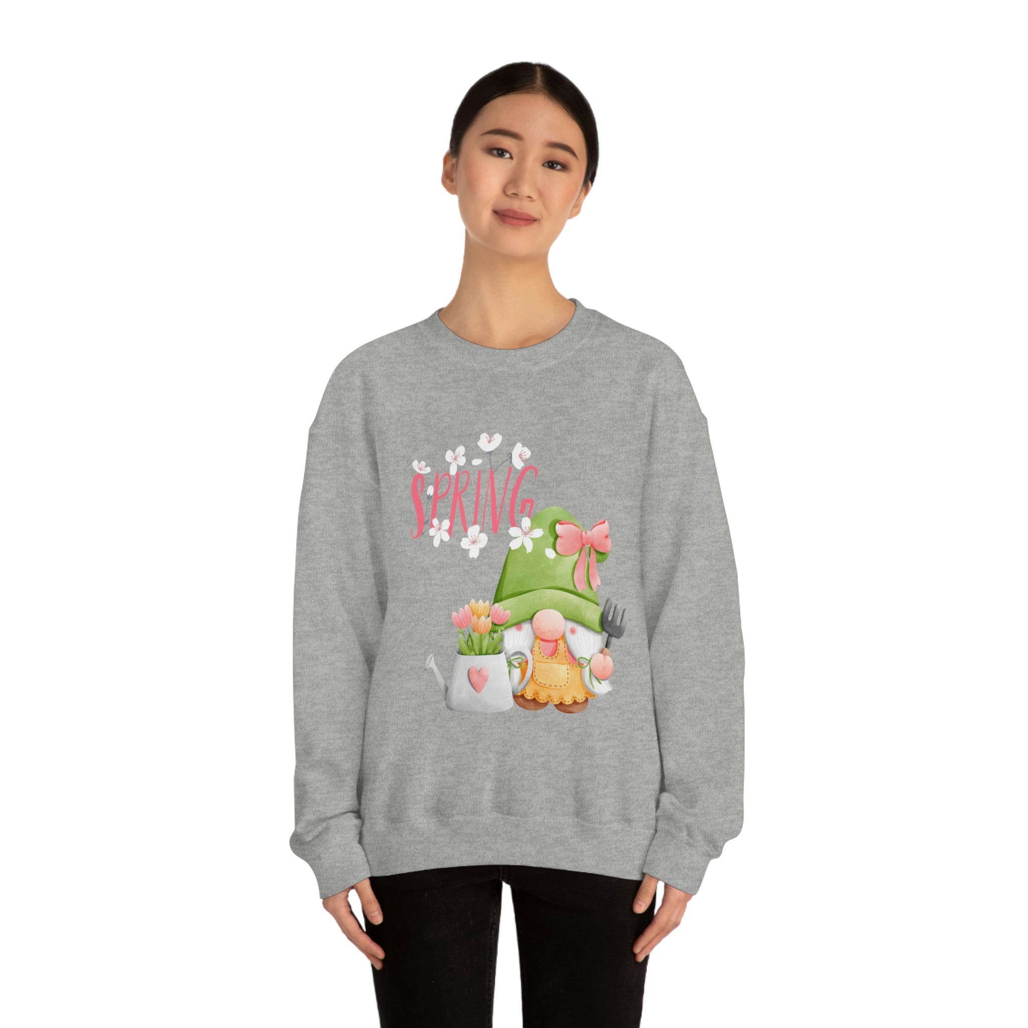 Gnome Happy Spring Unisex Heavy Blend™ Crewneck Sweatshirt