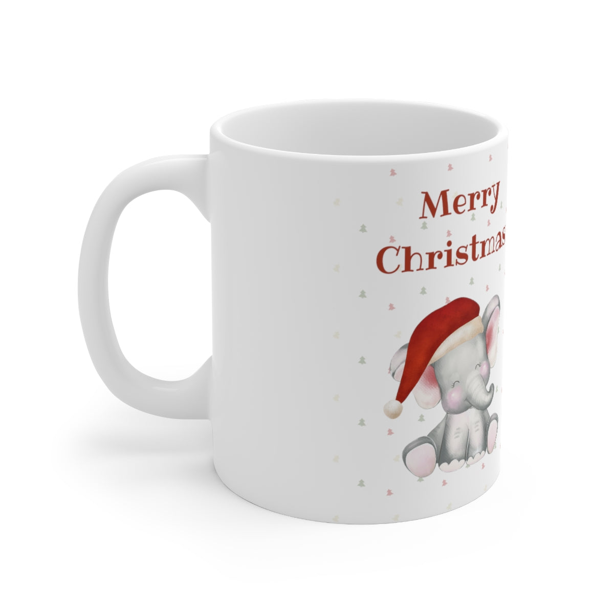 Cute Christmas Elephant Ceramic Mug 11oz