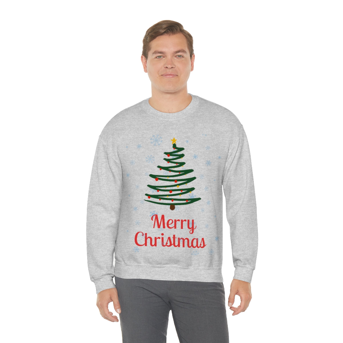 Merry Christmas Tree Unisex Heavy Blend™ Crewneck Sweatshirt