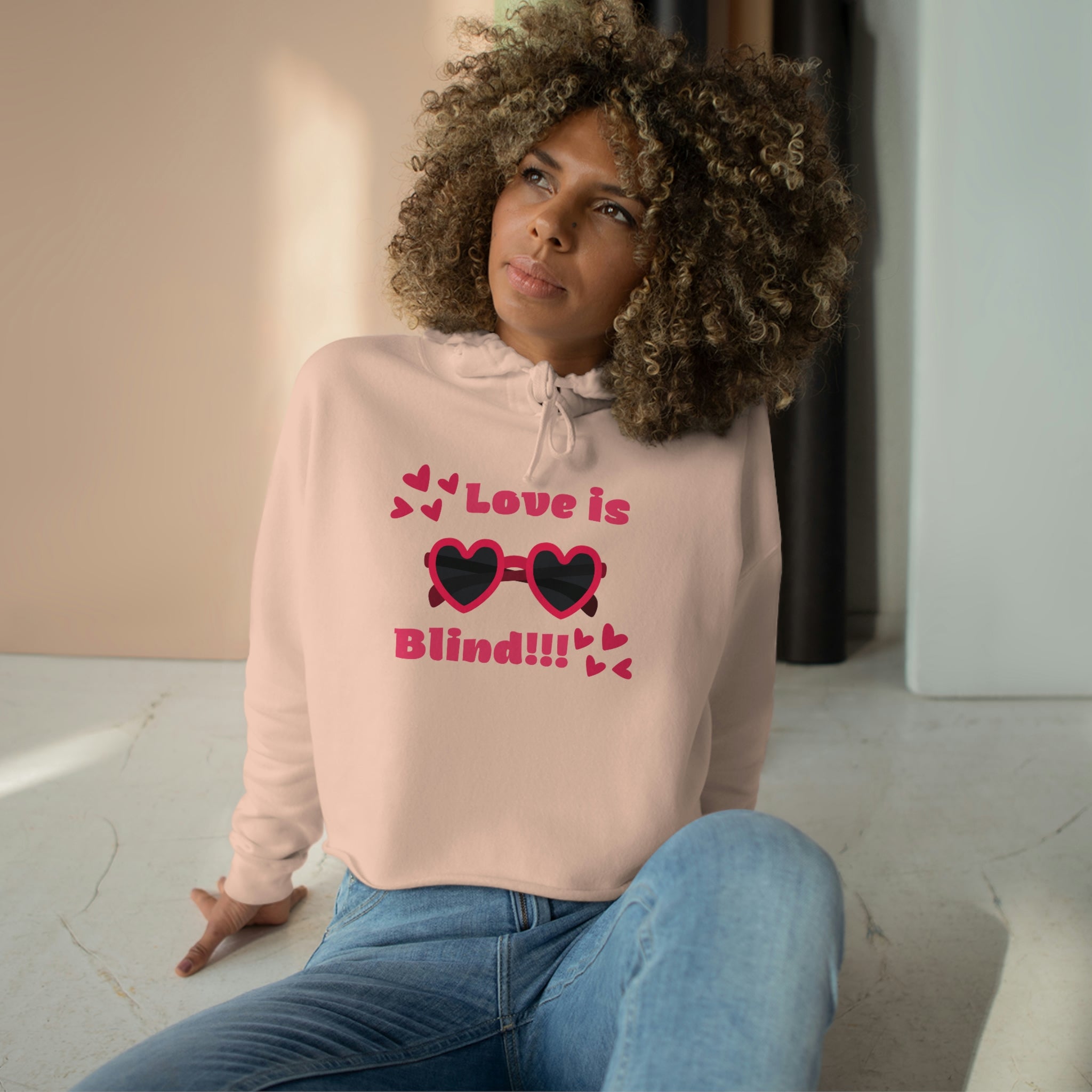Love Is Blind!!! Crop Hoodie
