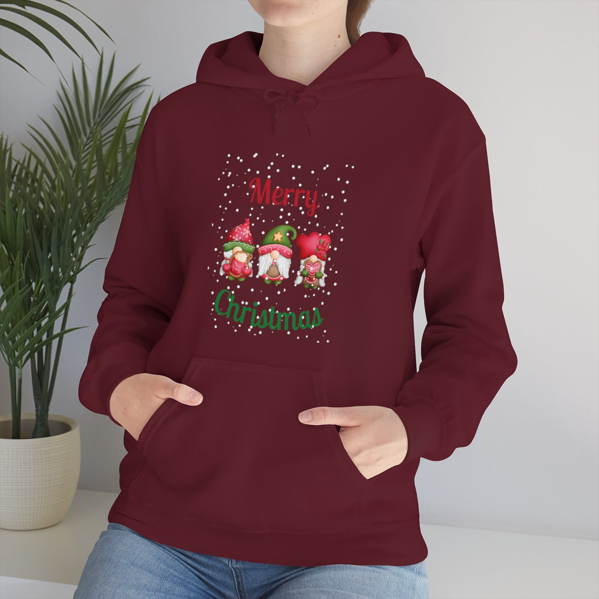 Three Gnomes Merry Christmas Unisex Heavy Blend™ Hooded Sweatshirt