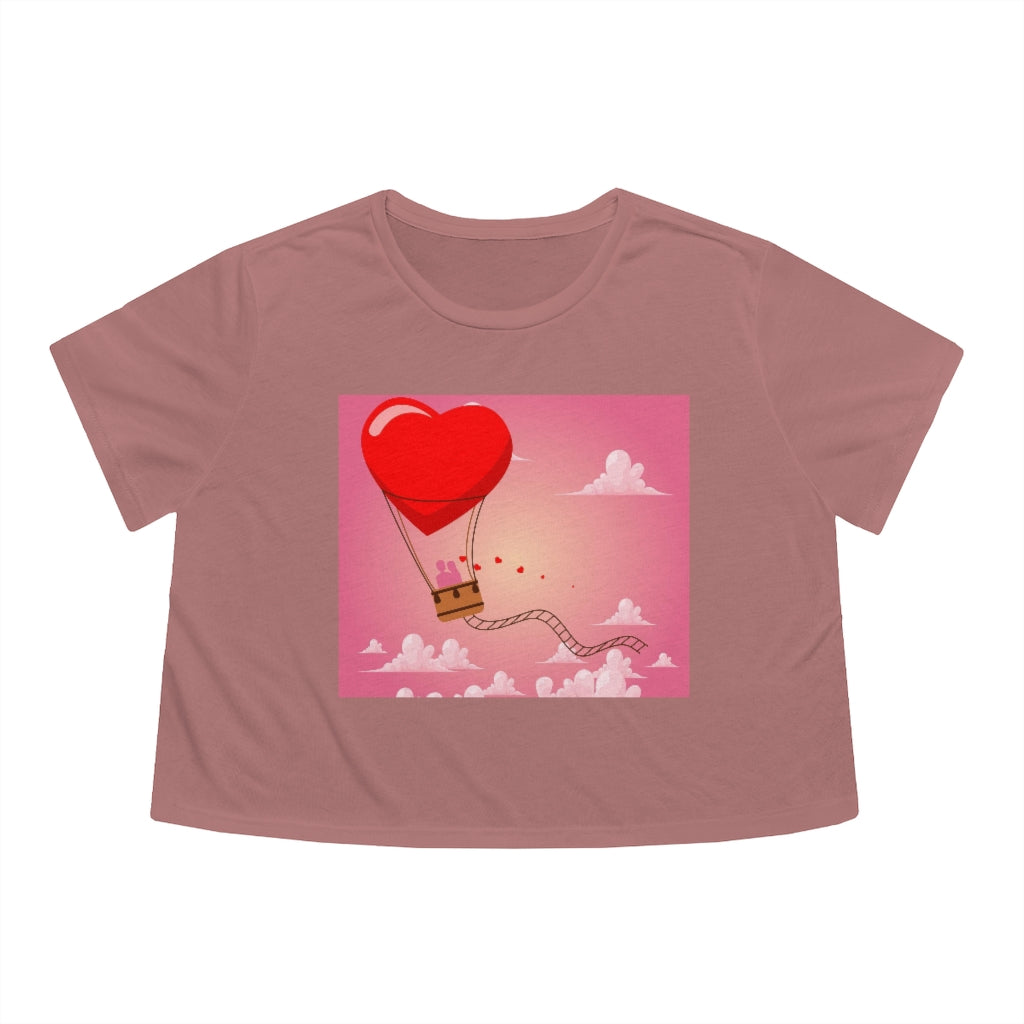 Happy Valentine's Day Women's Flowy Cropped Tee