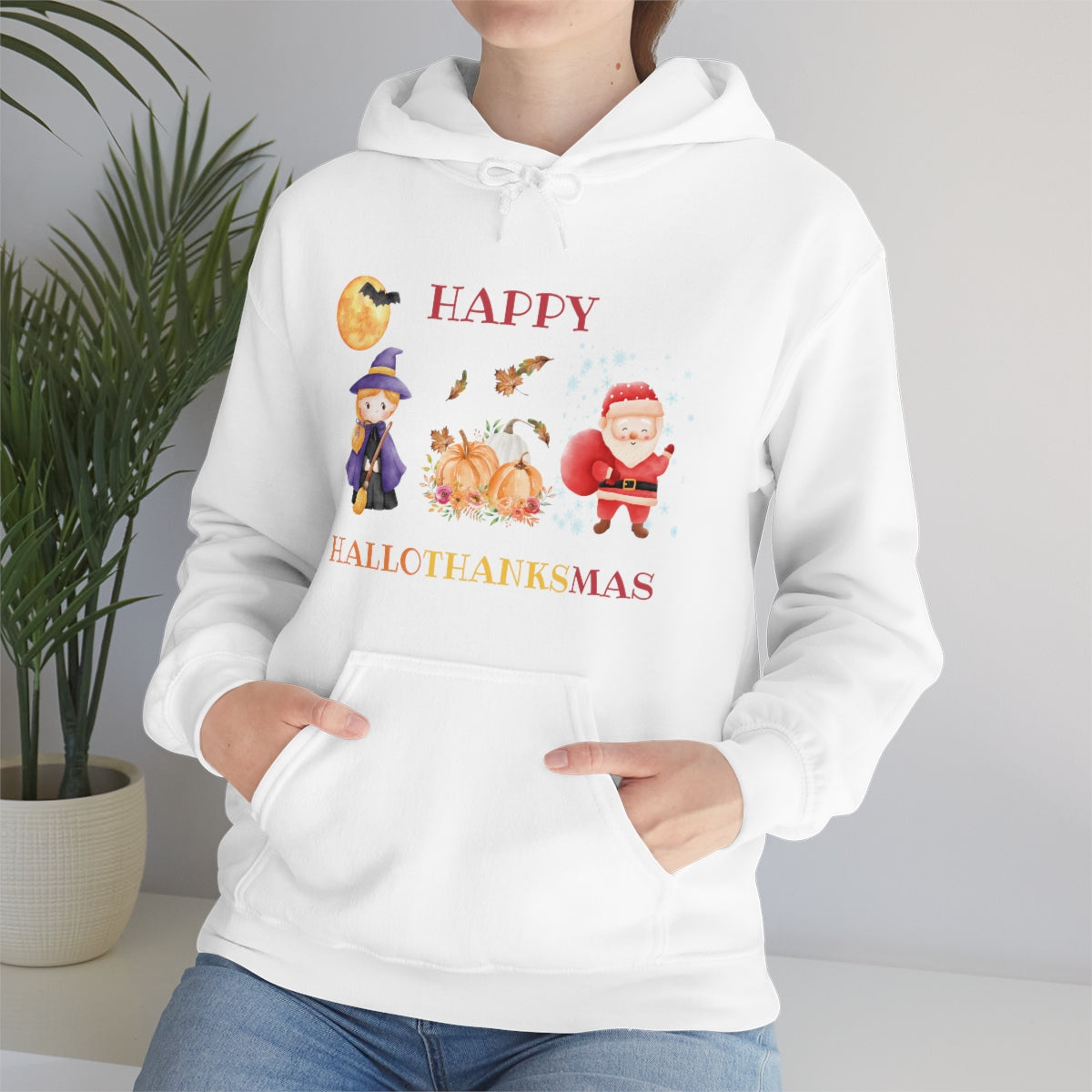 Happy Hallothanksmas Unisex Heavy Blend™ Hooded Sweatshirt