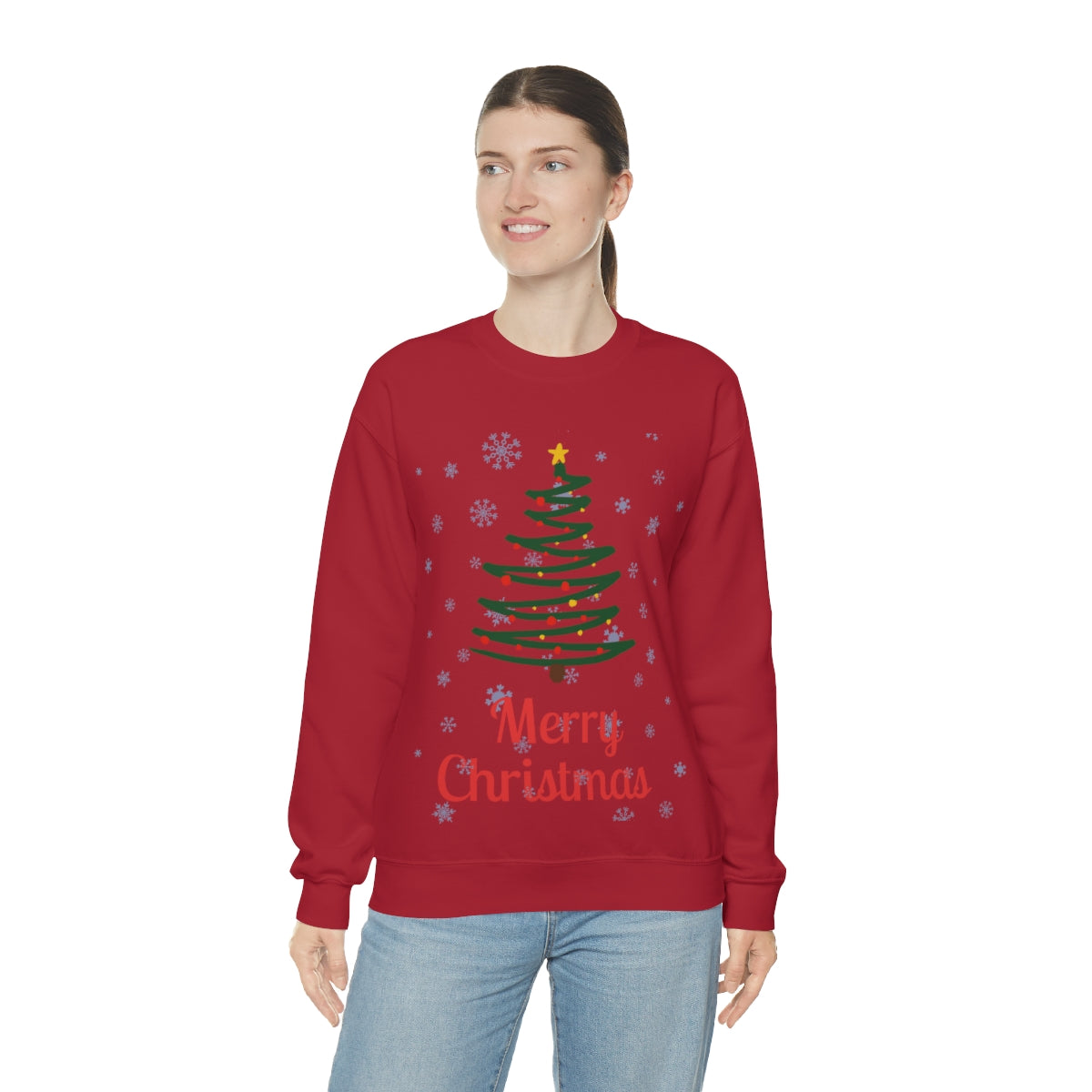 Merry Christmas Tree Unisex Heavy Blend™ Crewneck Sweatshirt