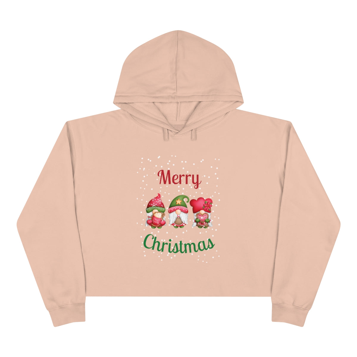 Three Gnomes Merry Christmas Crop Hoodie