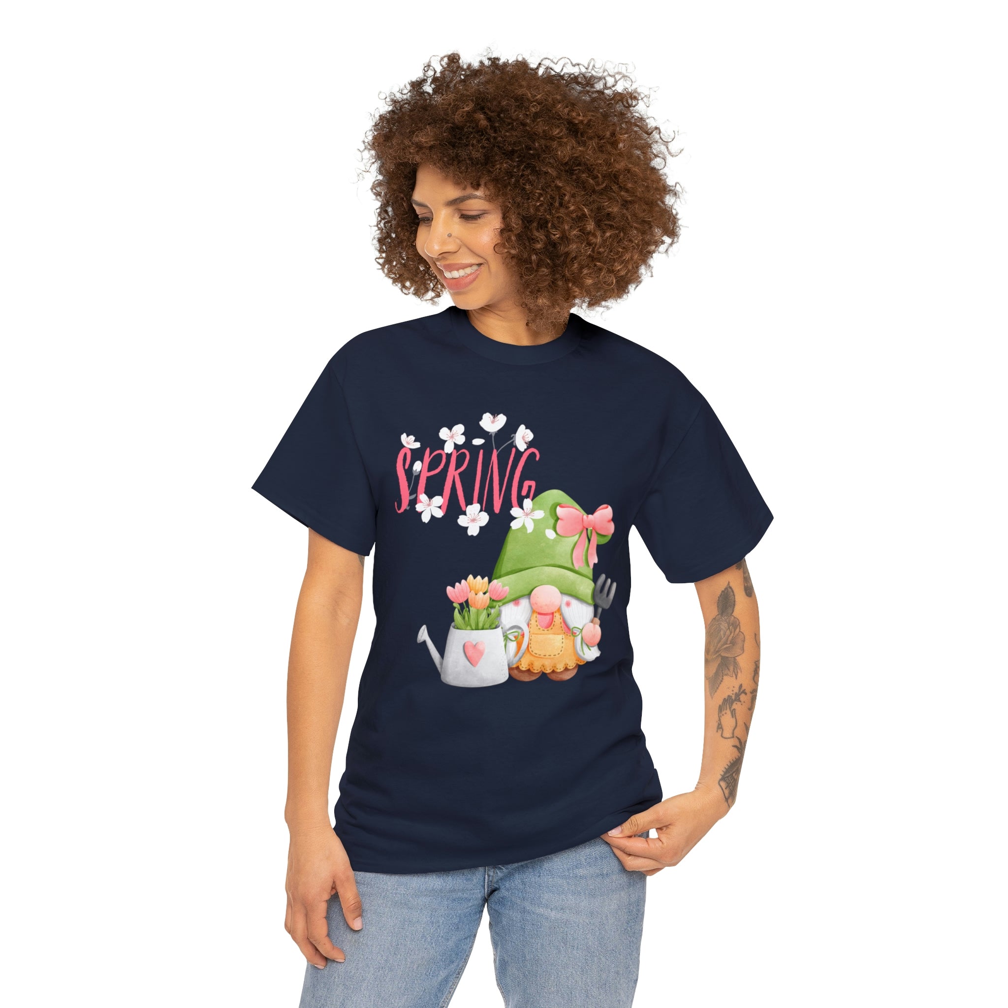 Gnome Happy Spring Unisex Heavy Cotton Tee
