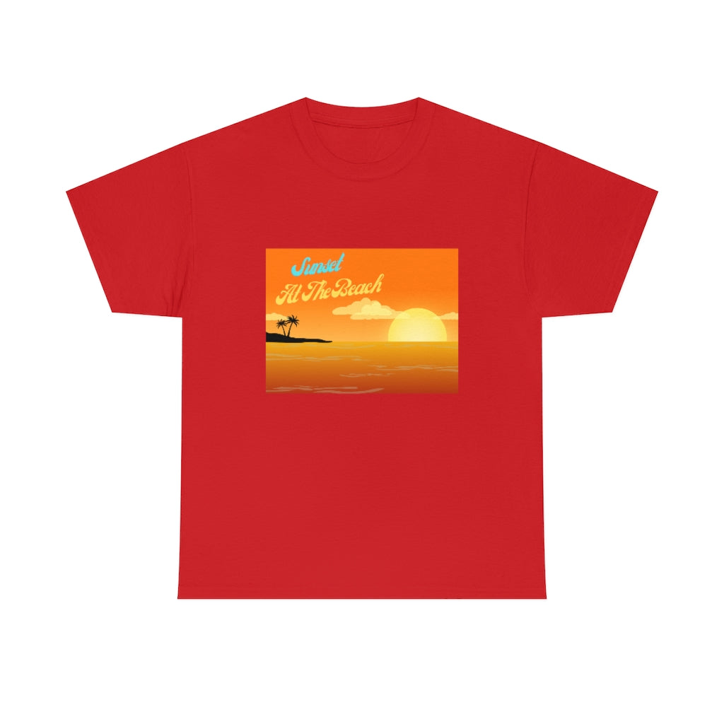 Sunset At The Beach Unisex Heavy Cotton Tee