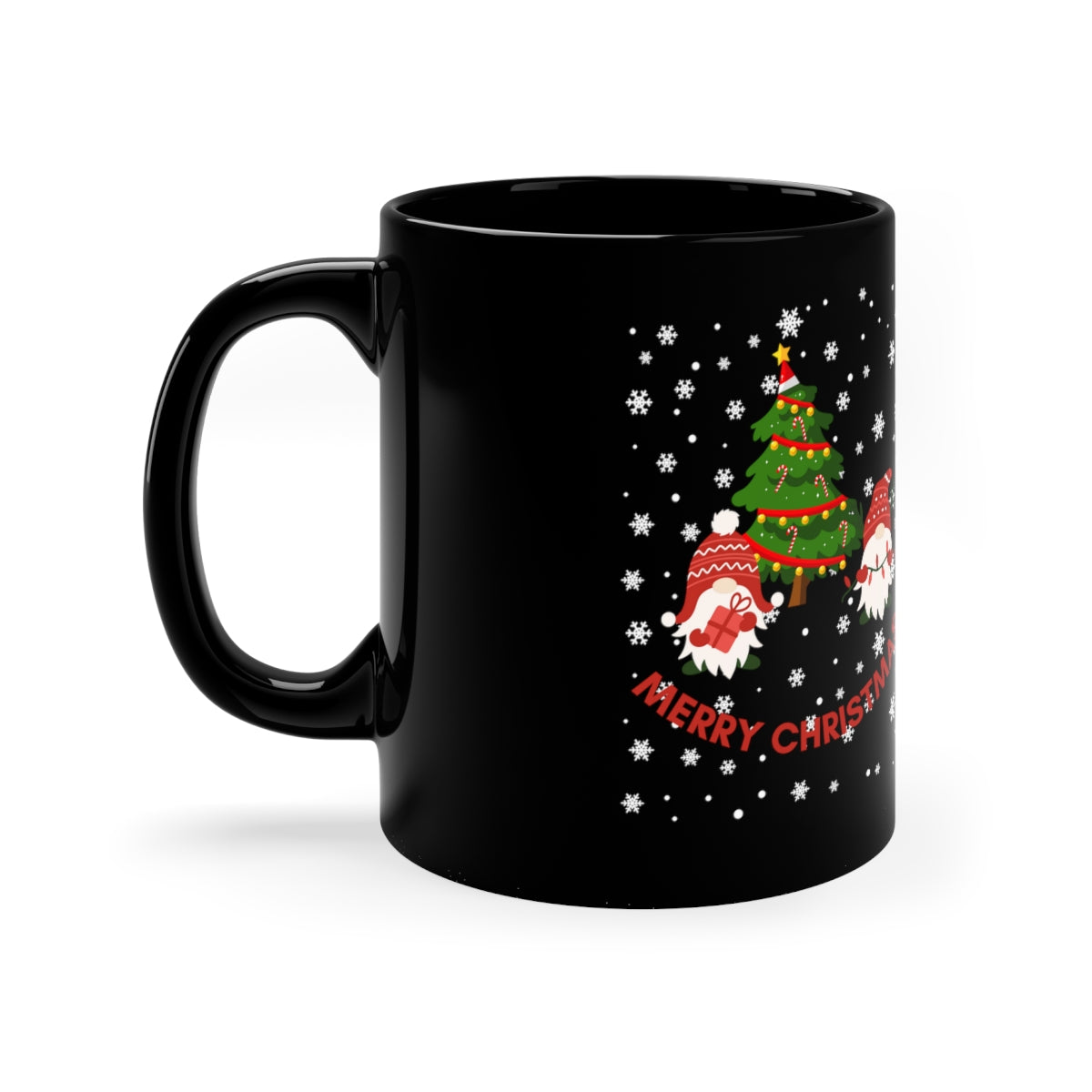 Merry & Bright Holidays Christmas 11oz Black Mug