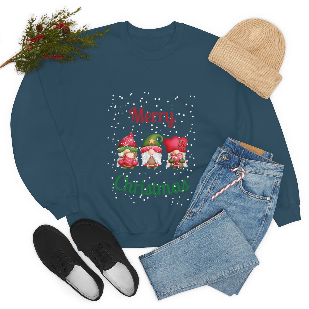 Three Gnomes Merry Christmas Unisex Heavy Blend™ Crewneck Sweatshirt
