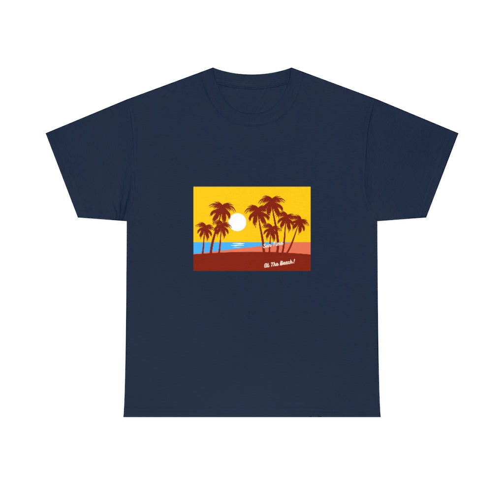 Sun Time At The Beach Unisex Heavy Cotton Tee