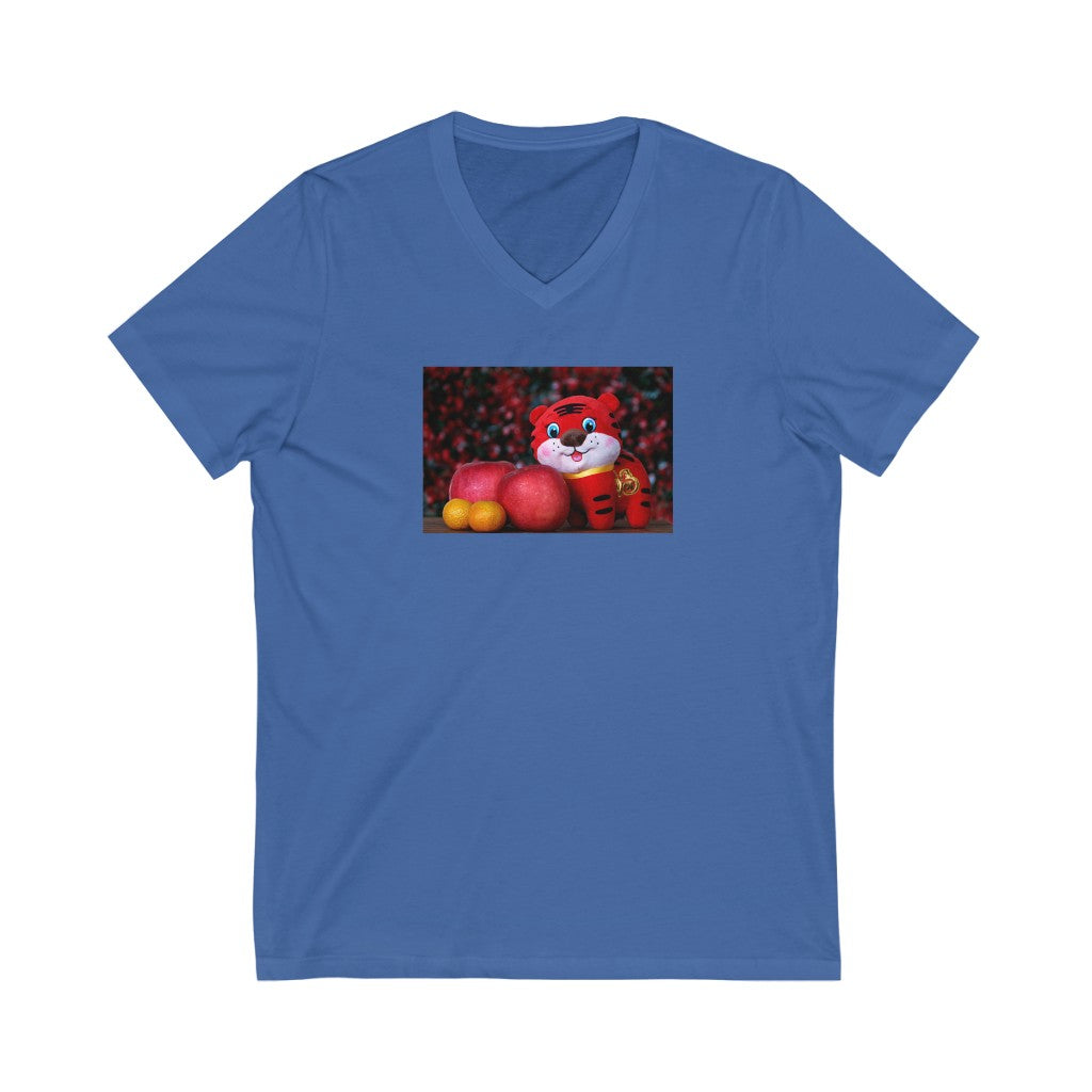 Tiger Unisex Jersey Short Sleeve V-Neck Tee
