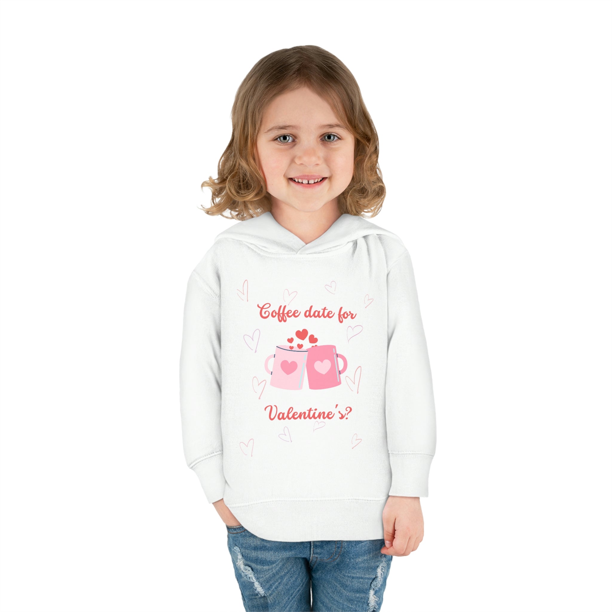 Coffee Date For Valentine's Toddler Pullover Fleece Hoodie