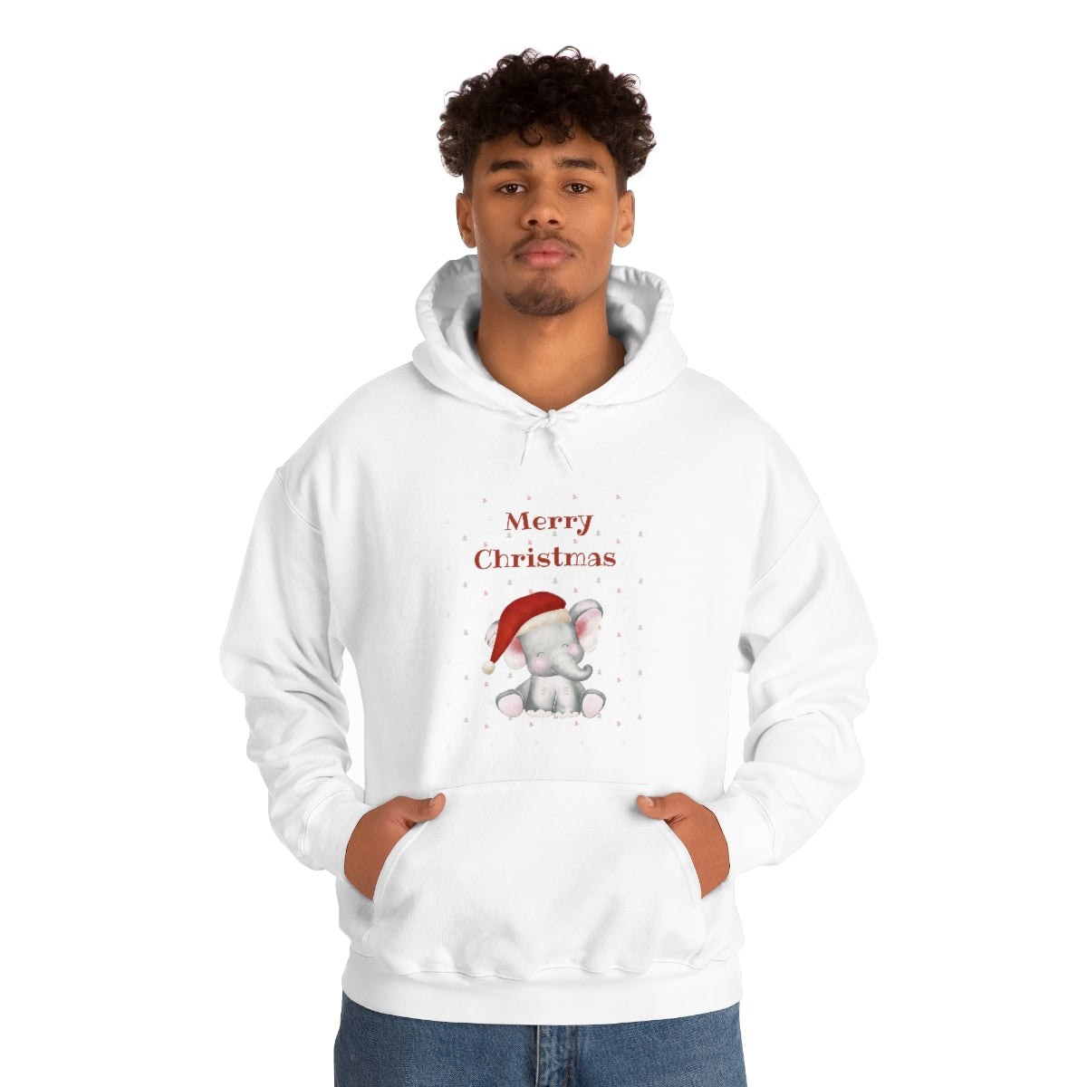 Cute Christmas Elephant Unisex Heavy Blend™ Hooded Sweatshirt