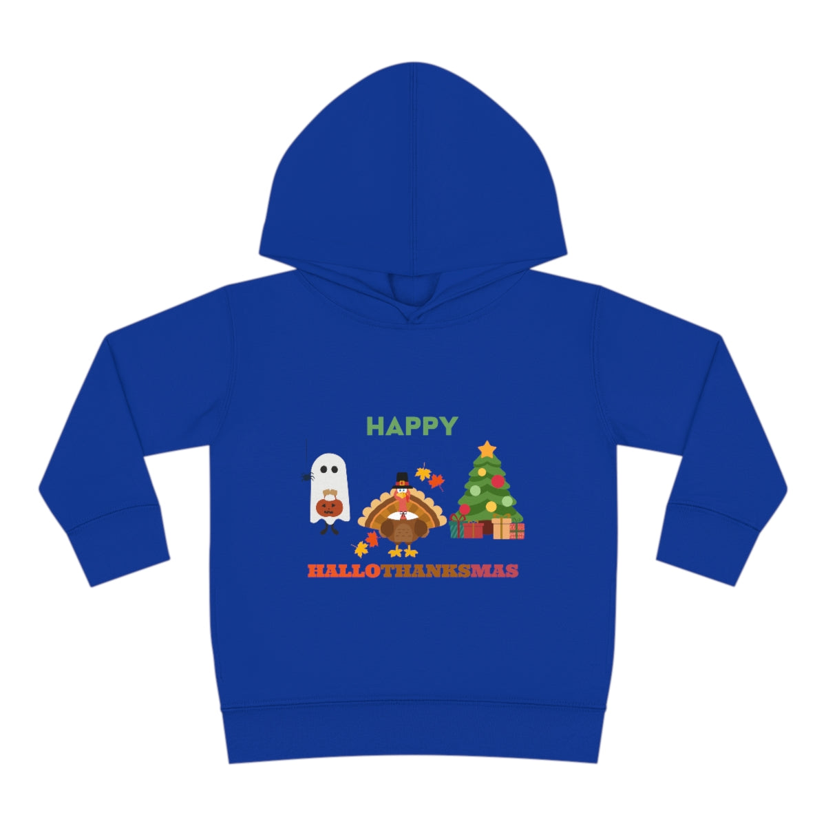 Happy Hallothanksmas Toddler Pullover Fleece Hoodie