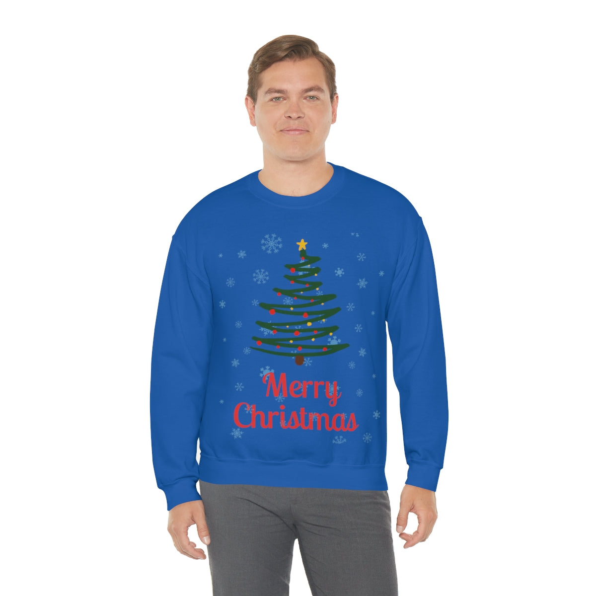 Merry Christmas Tree Unisex Heavy Blend™ Crewneck Sweatshirt