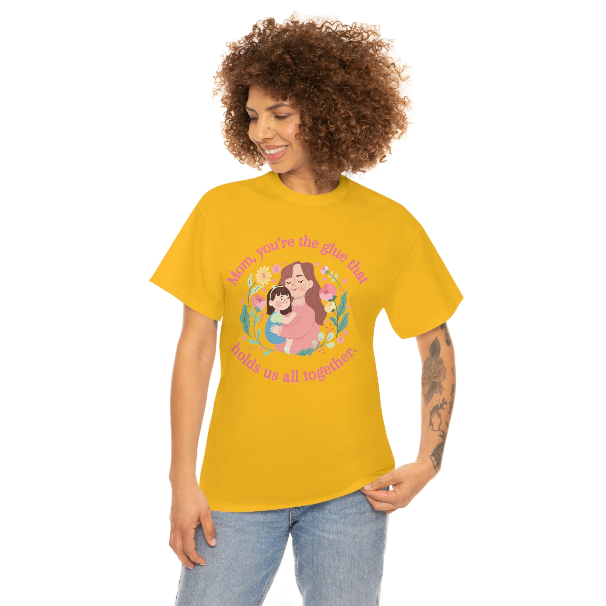 Mom You're The Glue Unisex Heavy Cotton Tee