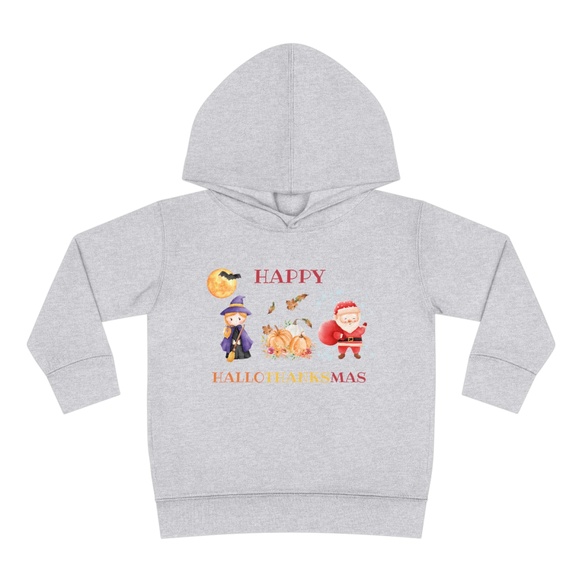 Happy Hallothanksmas Toddler Pullover Fleece Hoodie