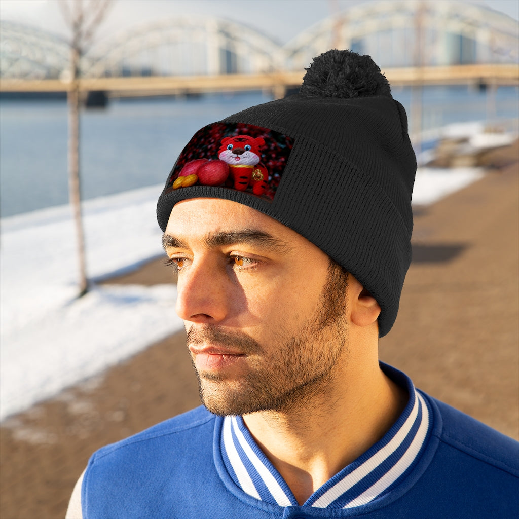 Tiger Pom Pom Beanie