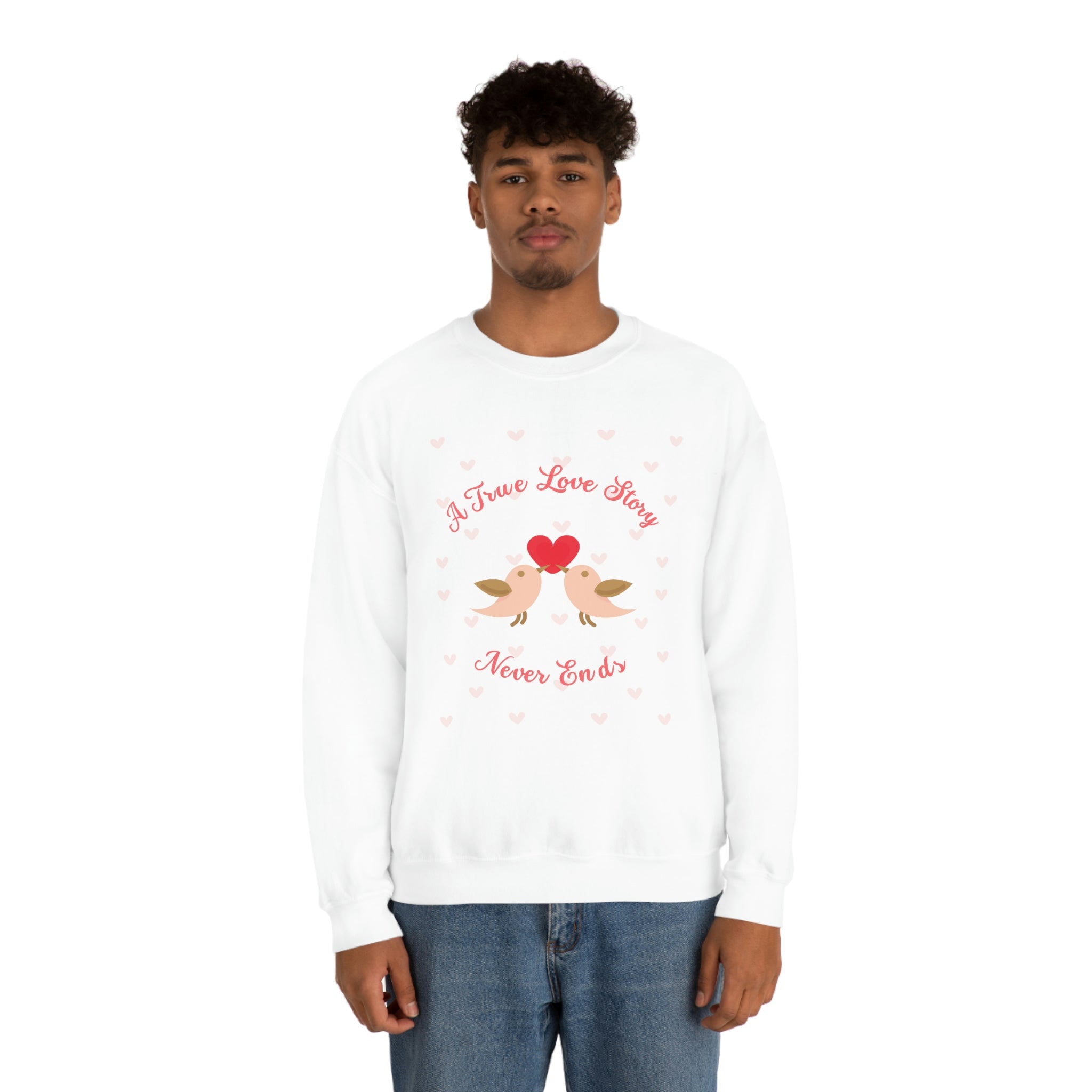 A True Love Story Never Ends Unisex Heavy Blend™ Crewneck Sweatshirt