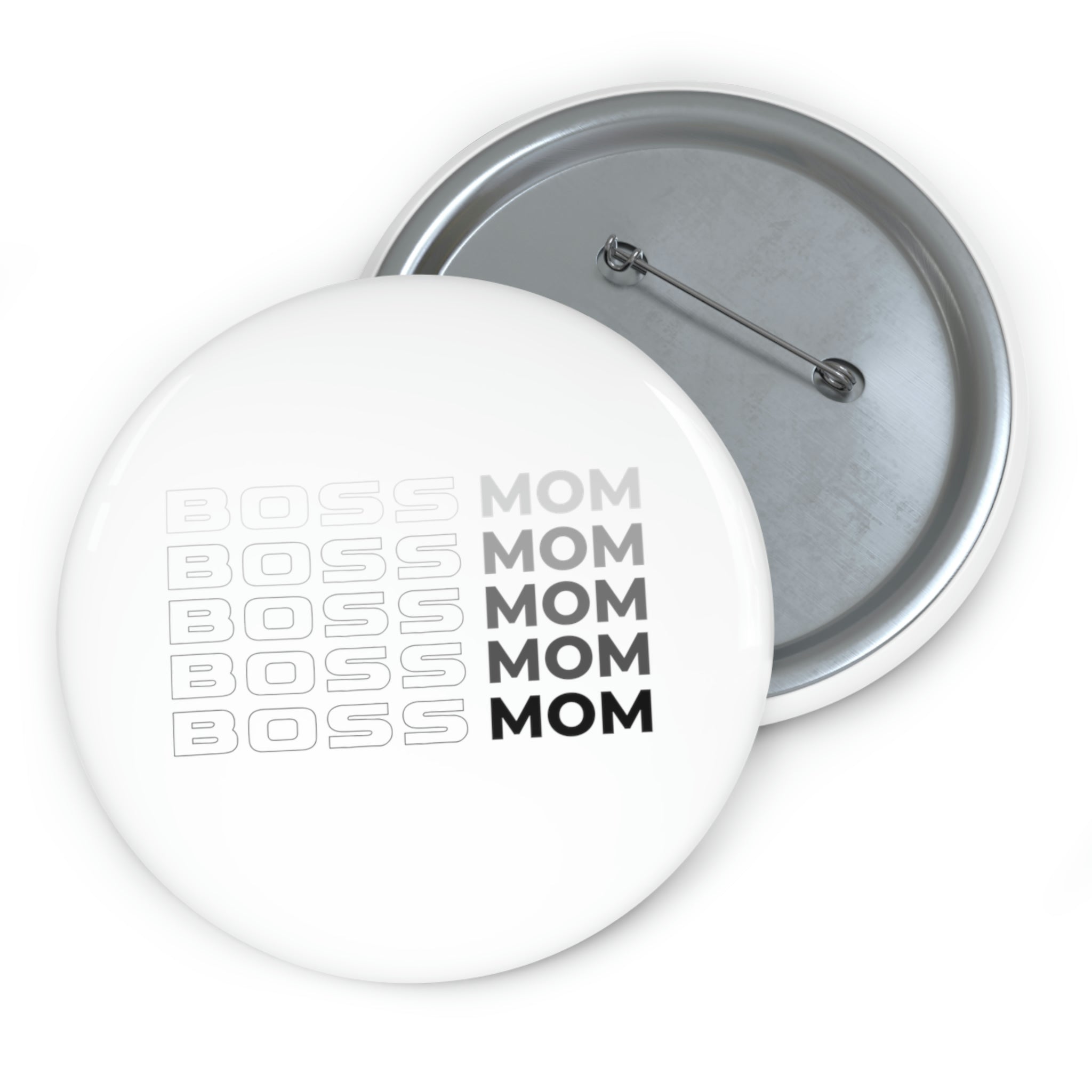 Boss Mom Custom Pin Buttons