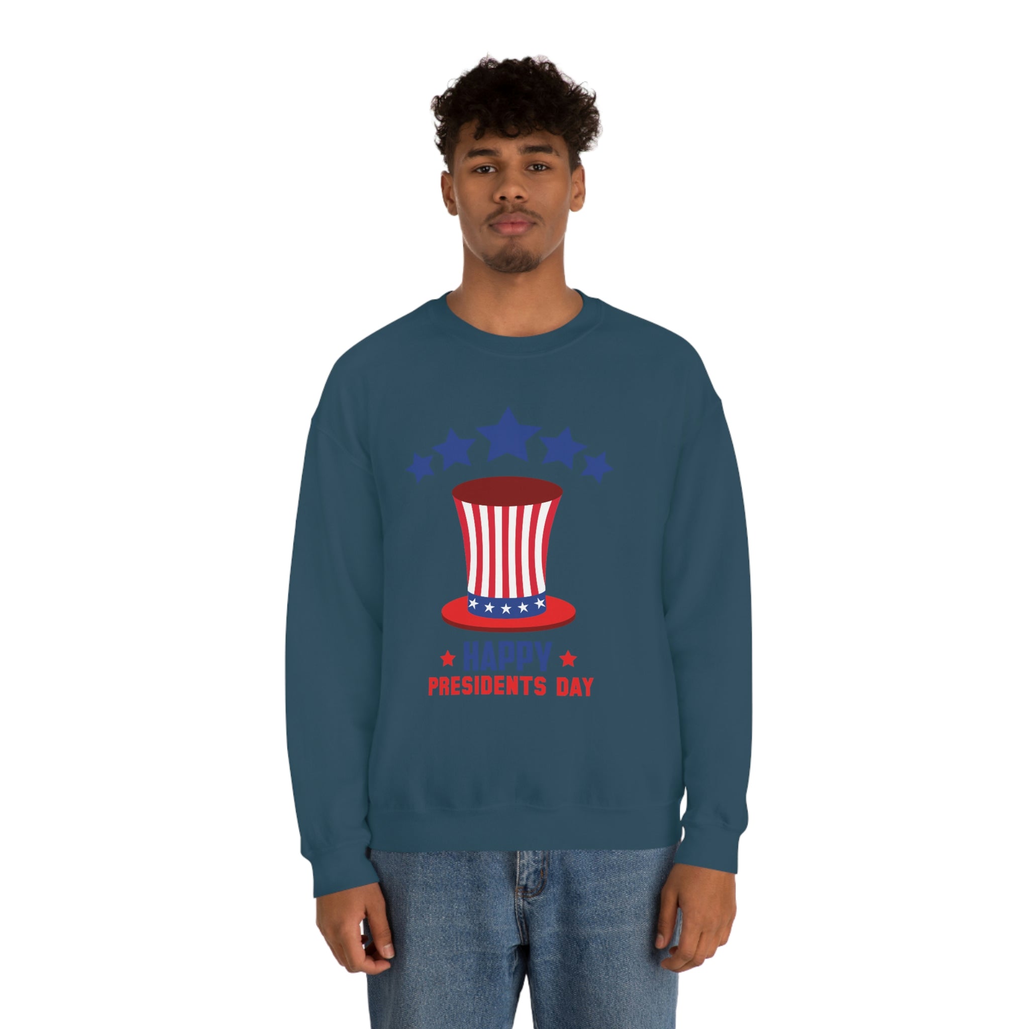 Happy President's Day Hat Unisex Heavy Blend™ Crewneck Sweatshirt