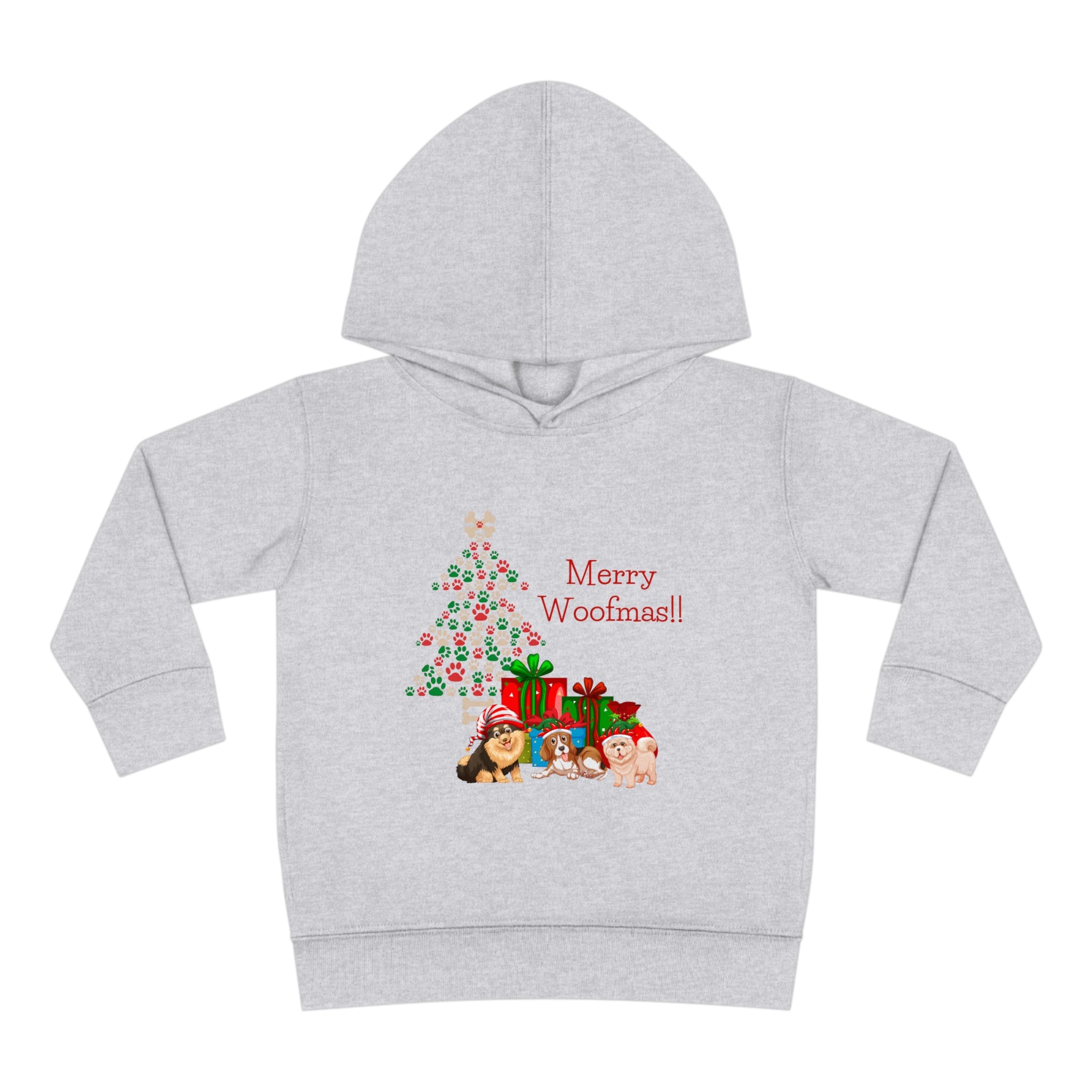 Merry Woolfmas Toddler Pullover Fleece Hoodie