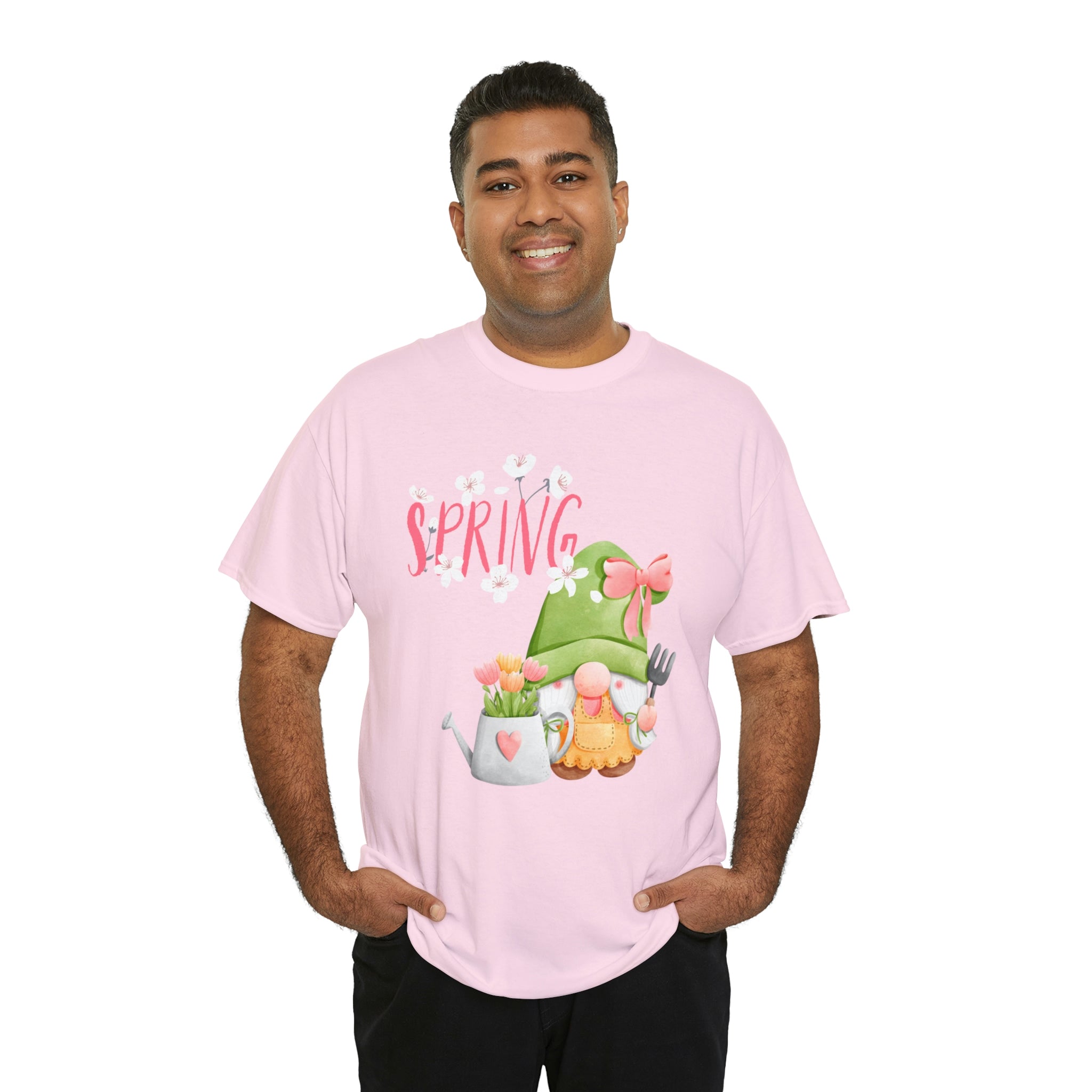 Gnome Happy Spring Unisex Heavy Cotton Tee