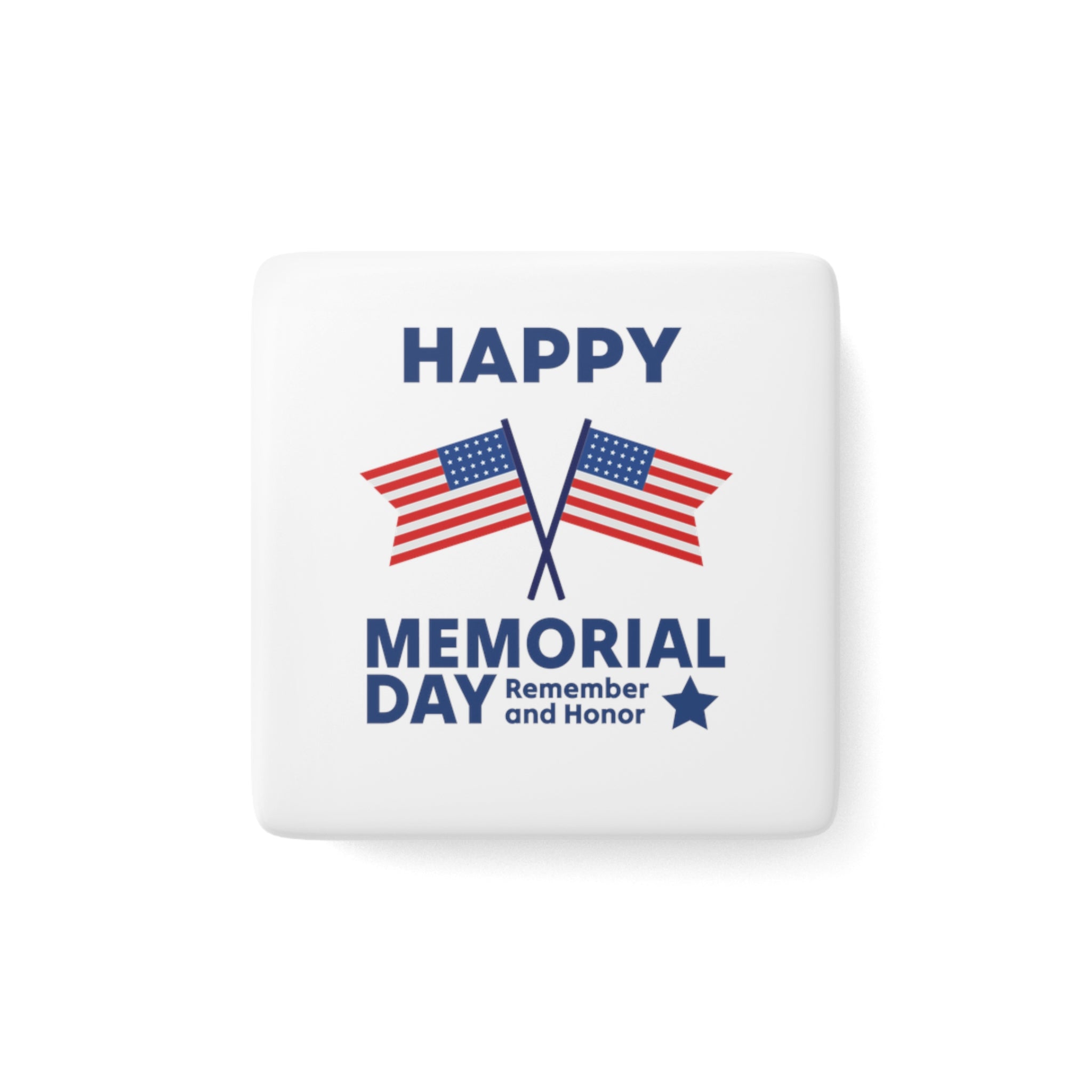 Happy Memorial Day Porcelain Magnet, Square