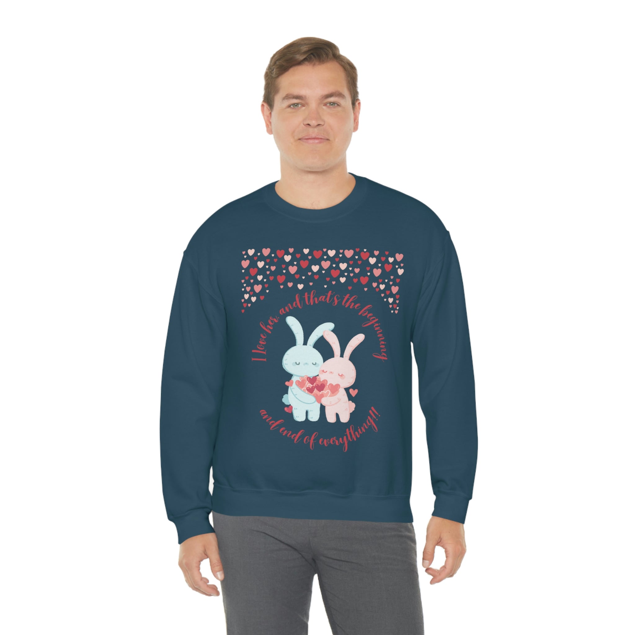 The I Love Her U & Me Unisex Heavy Blend™ Crewneck Sweatshirt