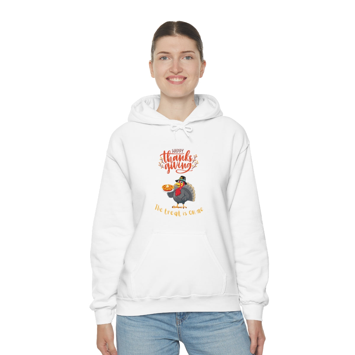 Happy Thanksgiving The Treat Is On Me Unisex Heavy Blend™ Hooded Sweatshirt