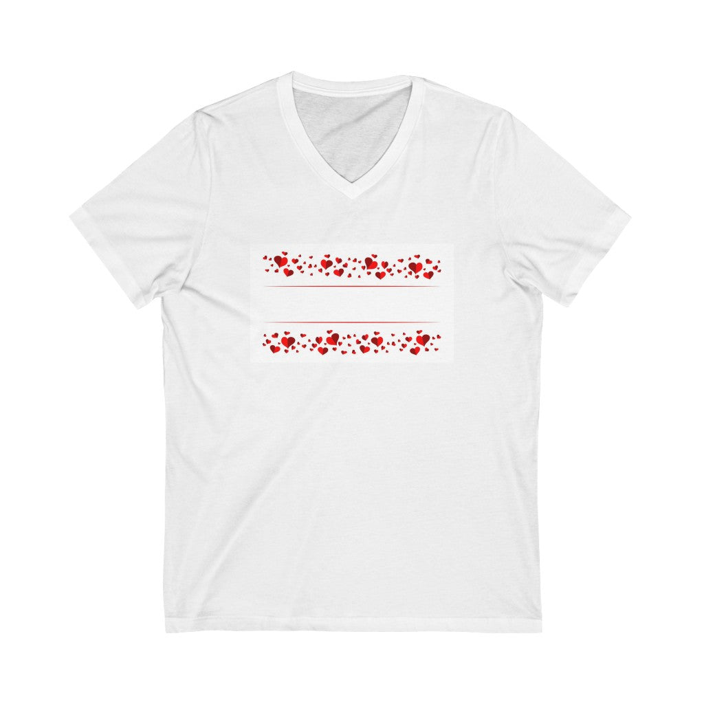 Little Hearts Unisex Jersey Short Sleeve V-Neck Tee