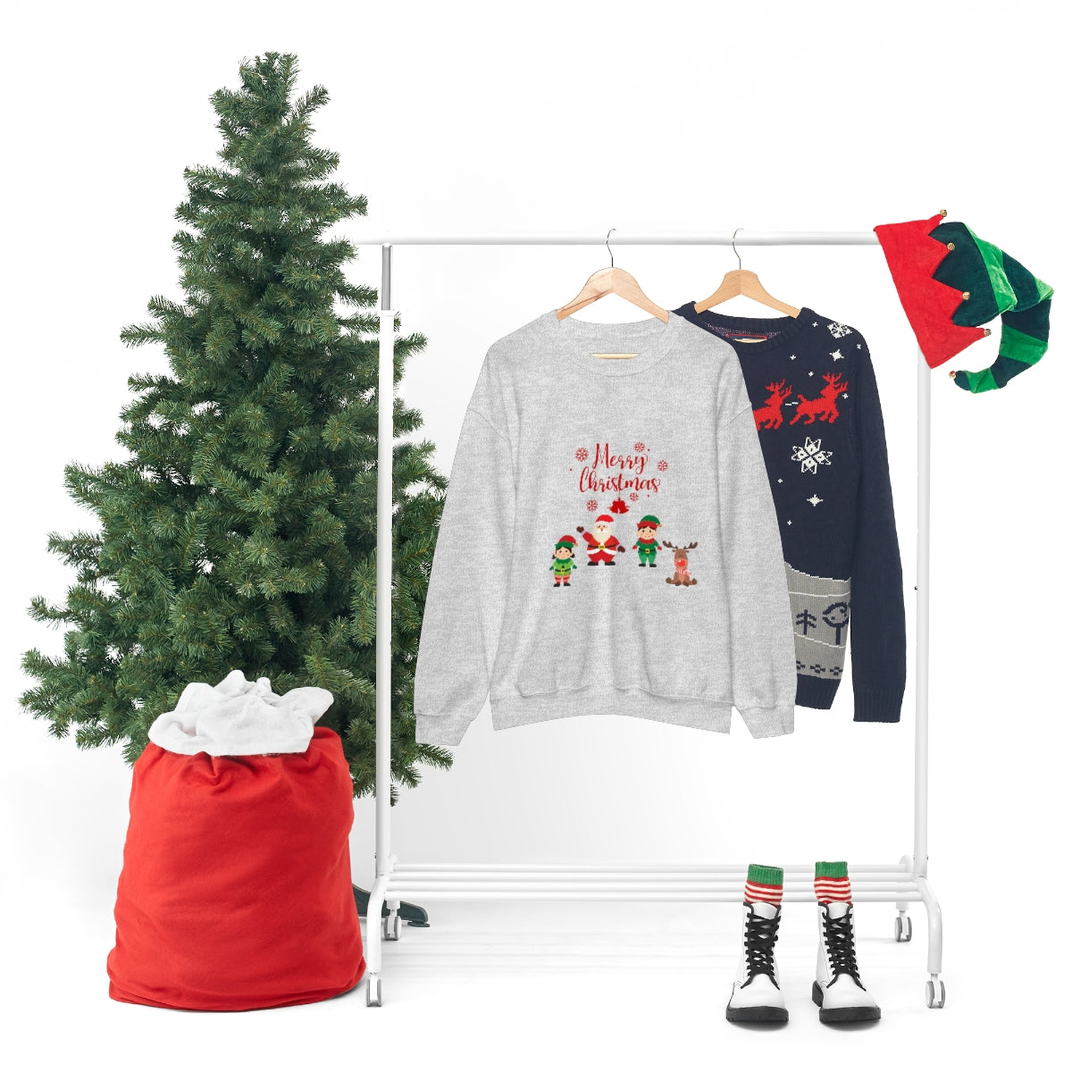 Merry Christmas From Santa & Helpers Unisex Heavy Blend™ Crewneck Sweatshirt