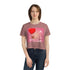 Happy Valentine's Day Women's Flowy Cropped Tee