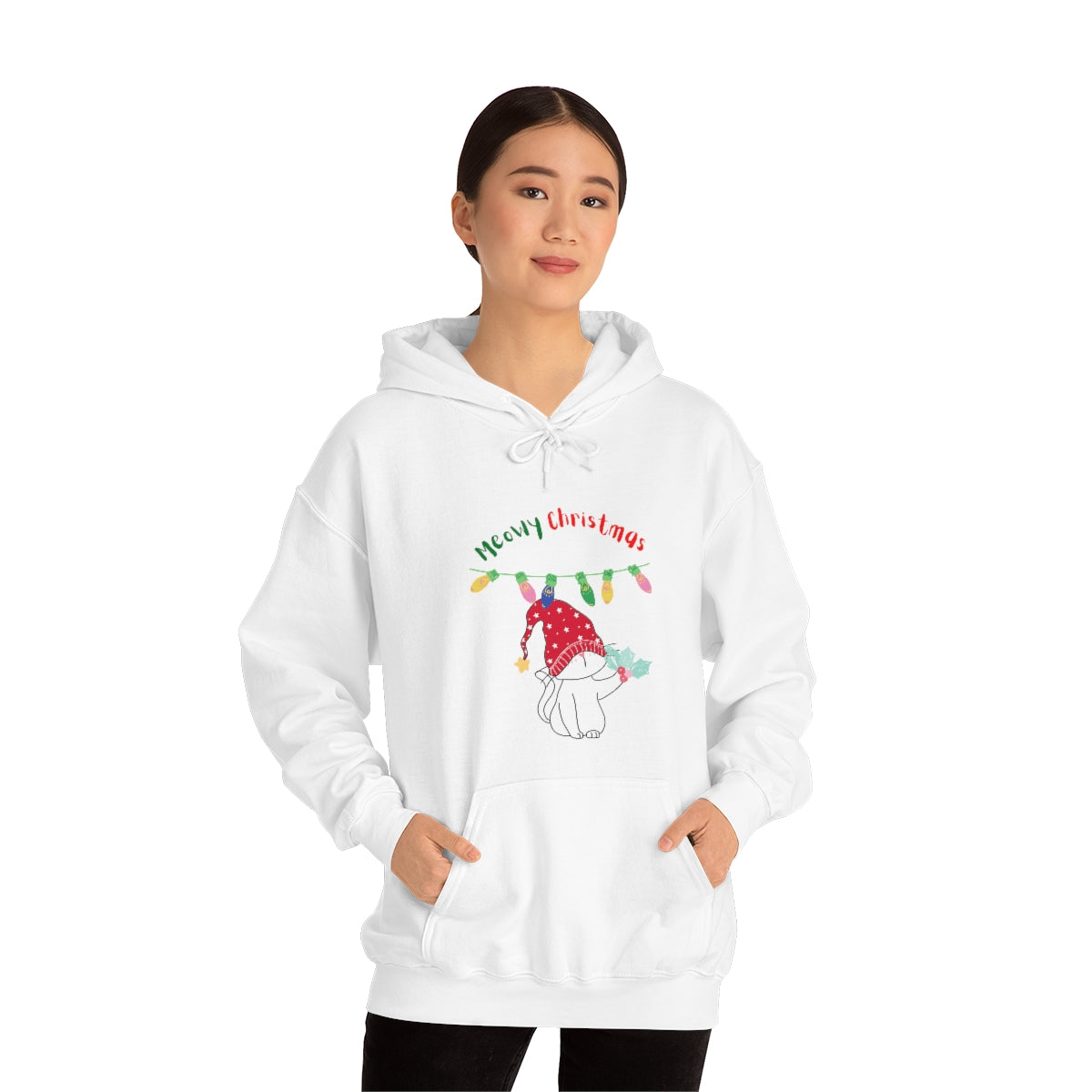 Meowy Christmas Heavy Blend™ Hooded Sweatshirt